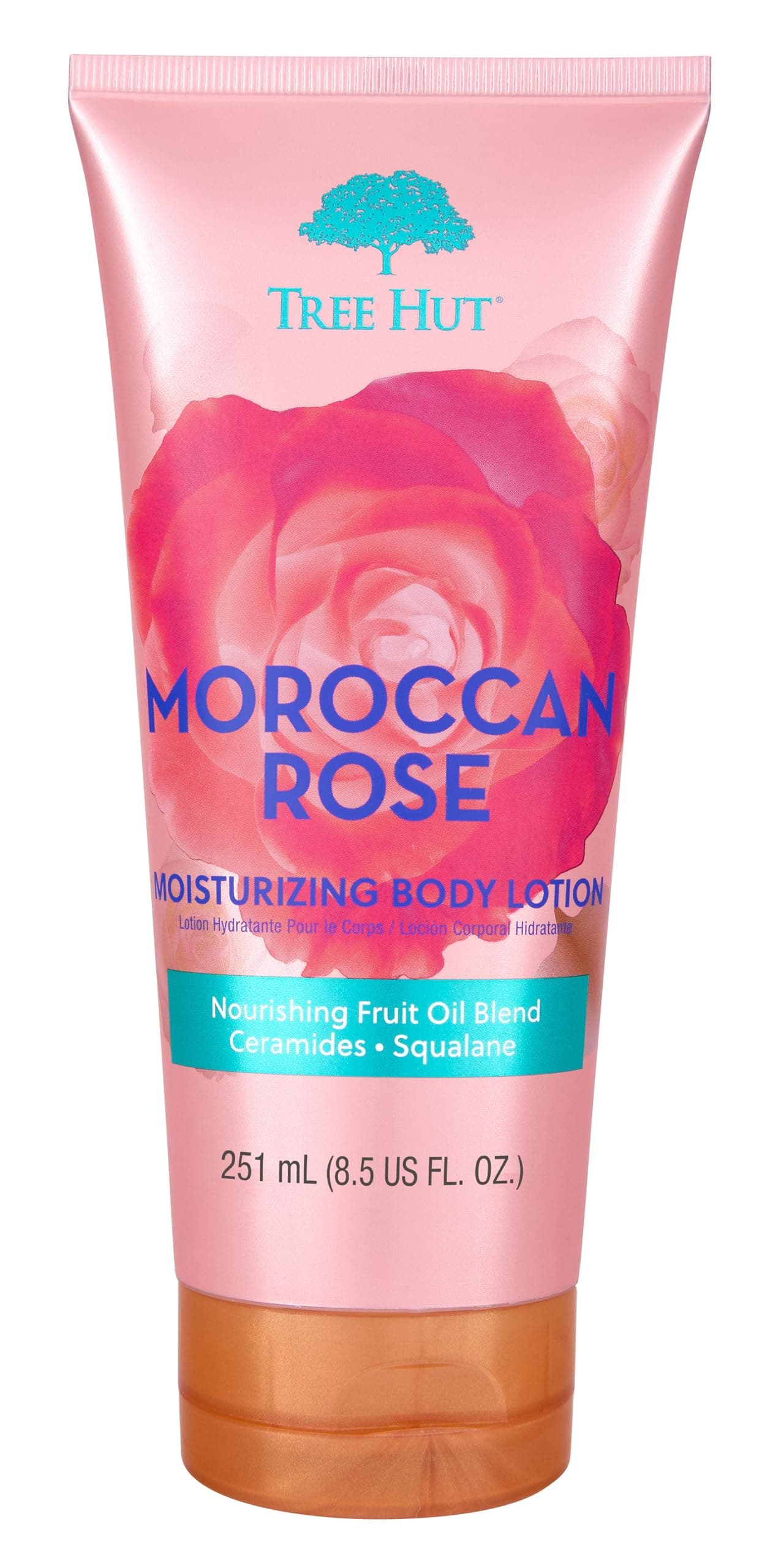 Tree Hut Moroccan Rose Moisturizing Body Lotion, Ceramide and Squalene Formula Helps Protect Skin, Long-lasting Hydration Leaves Skin Feeling Soft & Moisturized, 8.5 Fl Oz.