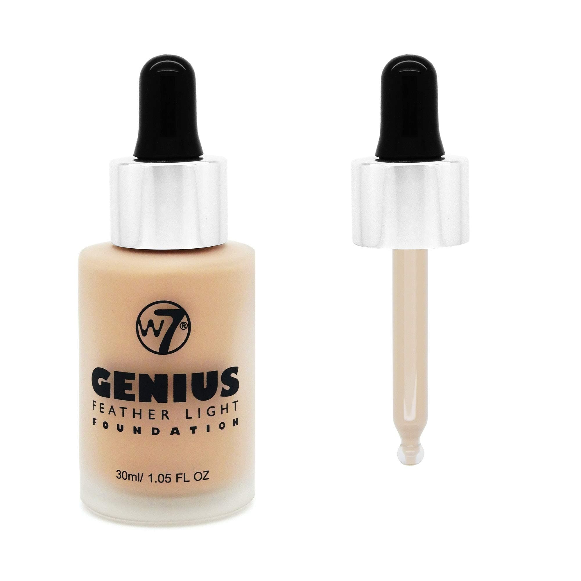 W7 | Foundation | Genius Foundation - Sand Beige | Light to Medium Coverage, Lightweight and Long Lasting