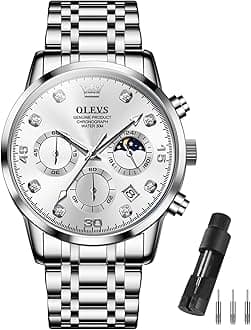 OLEVS Men's Wristwatch, Stylish, Popular, Quartz, Analog, Business Watch, Stainless Steel Band, Multifunctional, Waterproof, Casual Watch, 2889G-BB, Bracelet type,classic,business,fashion