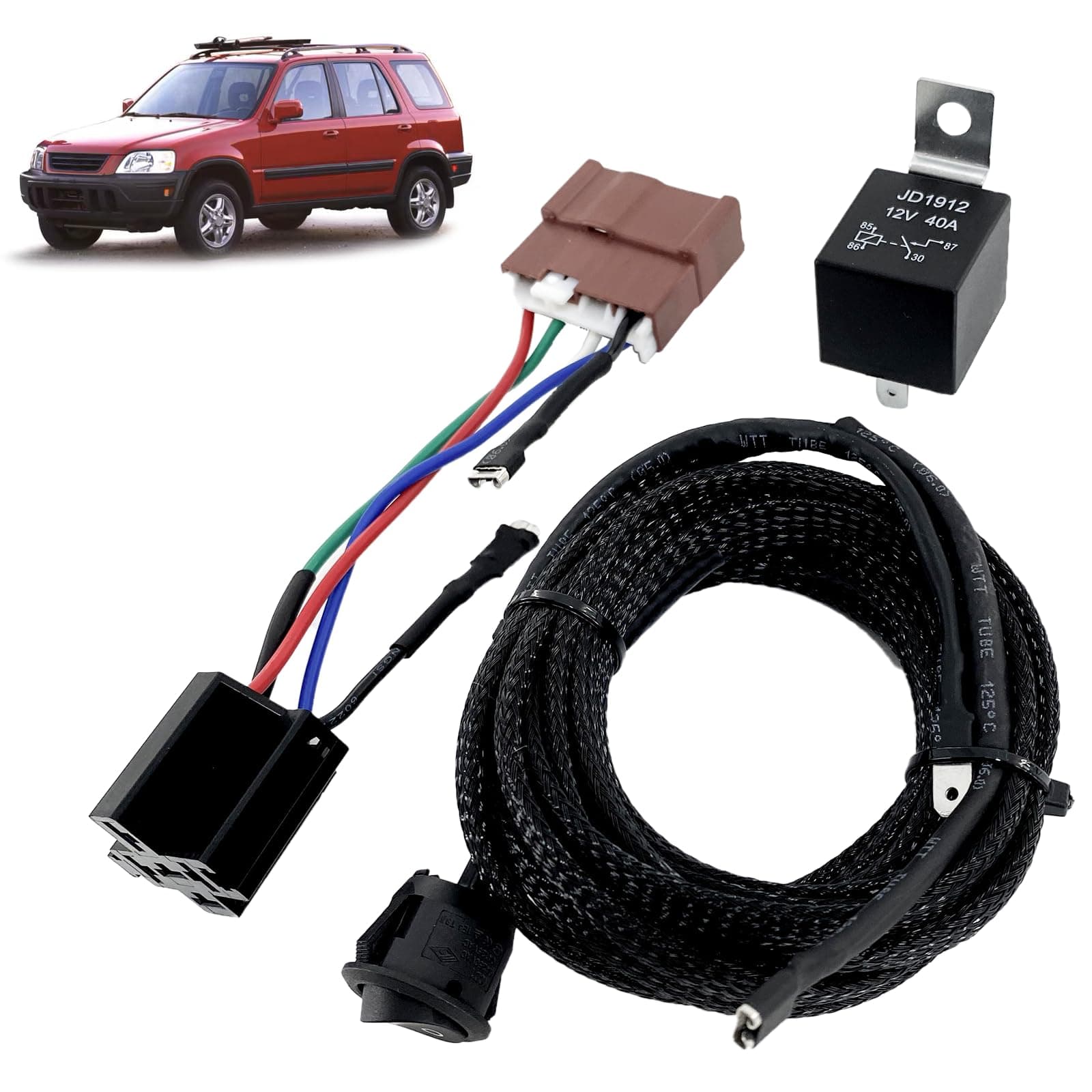 Main Relay Conversion Kit with Kill Switch fit for Honda Civic 1992-2001,CRV 1997-2001, Integra 1994-2001, Accord 1990-2002, Prelude 1992-2001