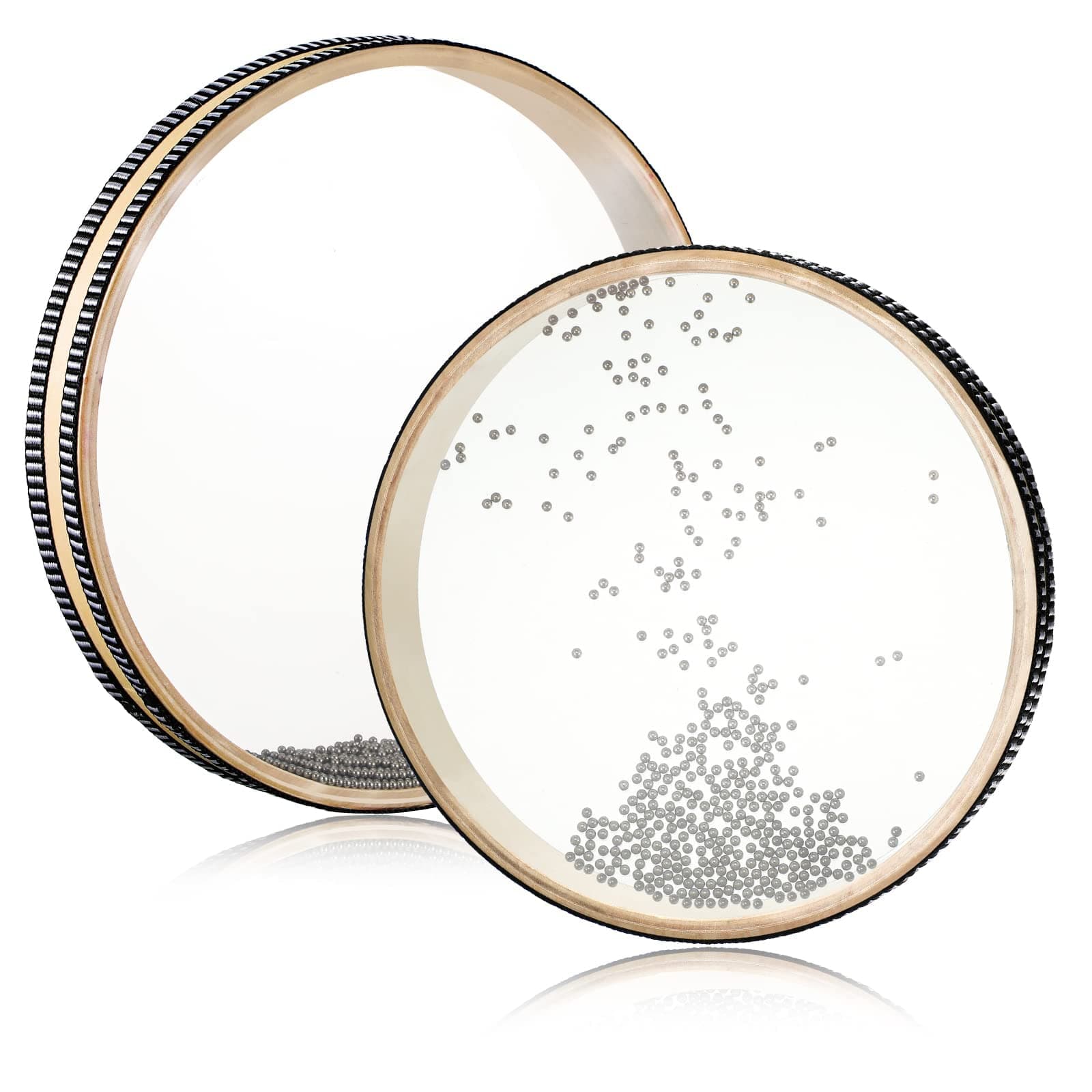 2 Pcs Wave Bead Hand Drum Sea Wave Sound Drum Percussion Wave Drum with Hardwood Shell Ocean Sound Drum Musical Instrument Percussion for Home School Supplies (8 Inch, 10 Inch)