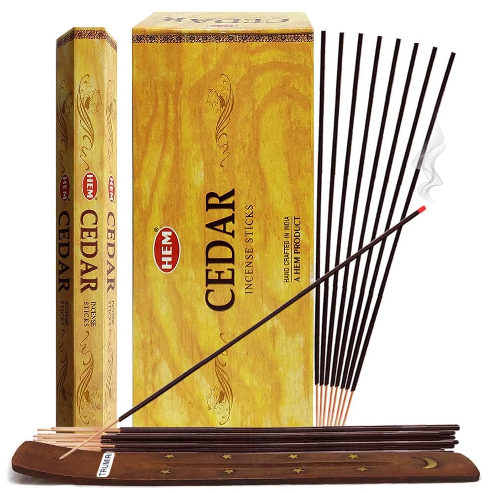 TRUMIRI Cedar Incense Sticks & Holder Bundle