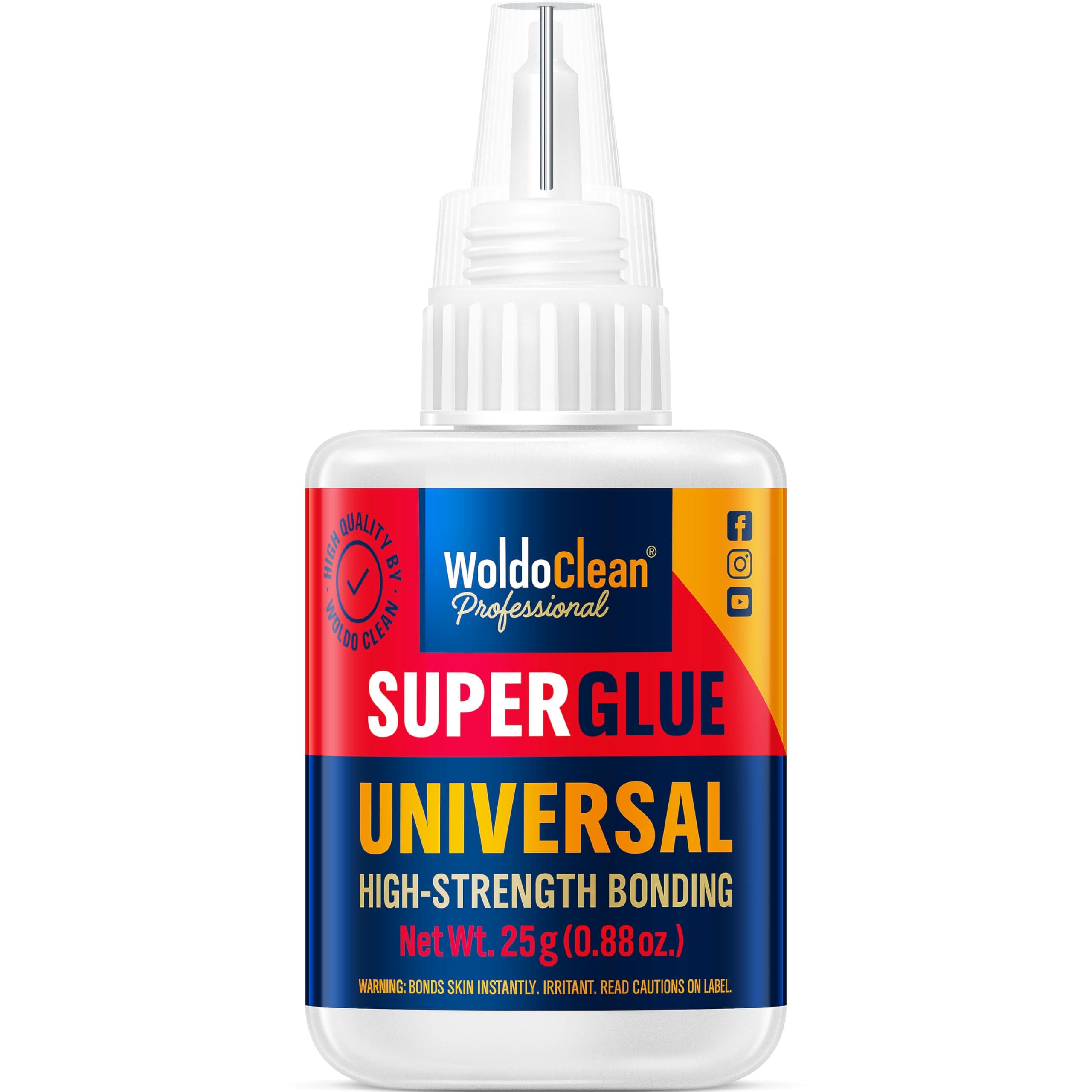 Super Glue All-Purpose Liquid 25g - Fast Drying Clear CA Adhesive for Metal, Plastic, Wood, Ceramic, Glass & DIY Repairs