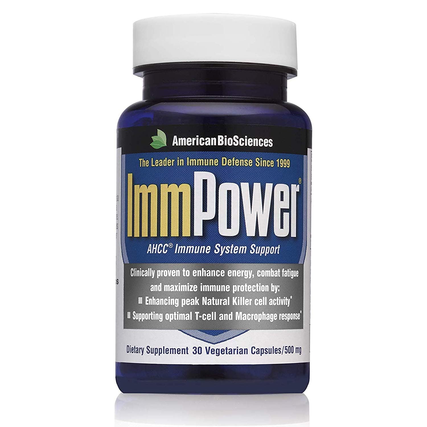American Bio-Sciences ImmPower AHCC - 500 mg - Strong Immune System - Gluten Free - 30 Vegetarian Capsules (Pack of 2)