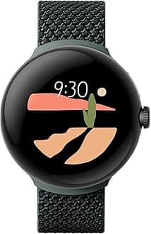 Pixel Watch LTE Smartwatch Compatible with Cellular or WiFi Data, GPS, BT and Heart Rate Monitor 41mm, Bulk Packaging (Black Woven)