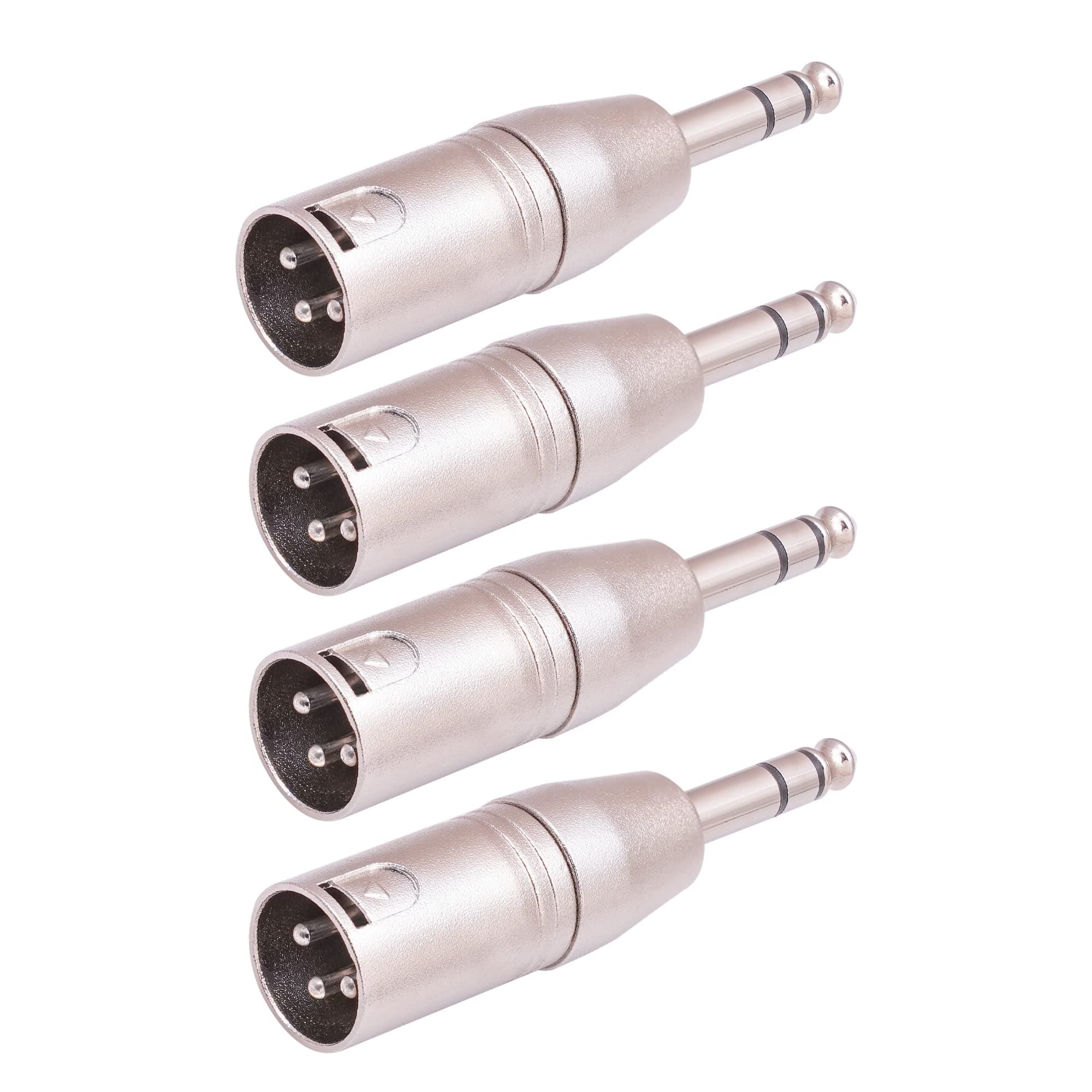 Smithok 4 Pack 1/4" TRS to XLR Adapter, Balanced Quarter Inch 6.35mm Male to XLR Male Adapters