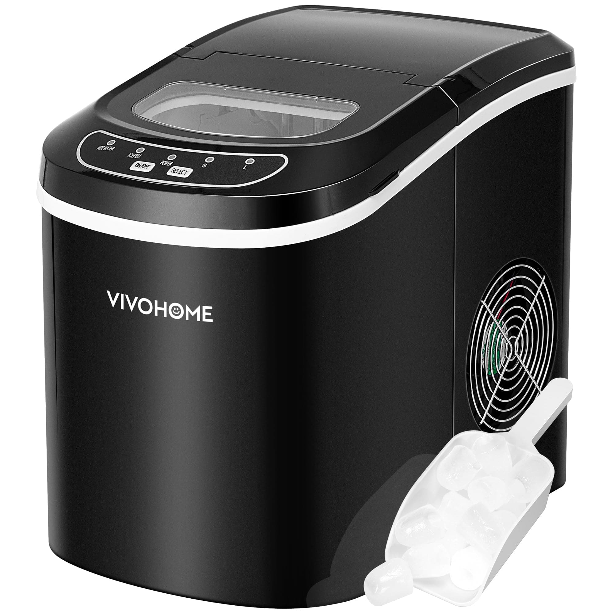 VIVOHOME compact portable electric ice cube maker machine automatic 26lb/day ETL listed