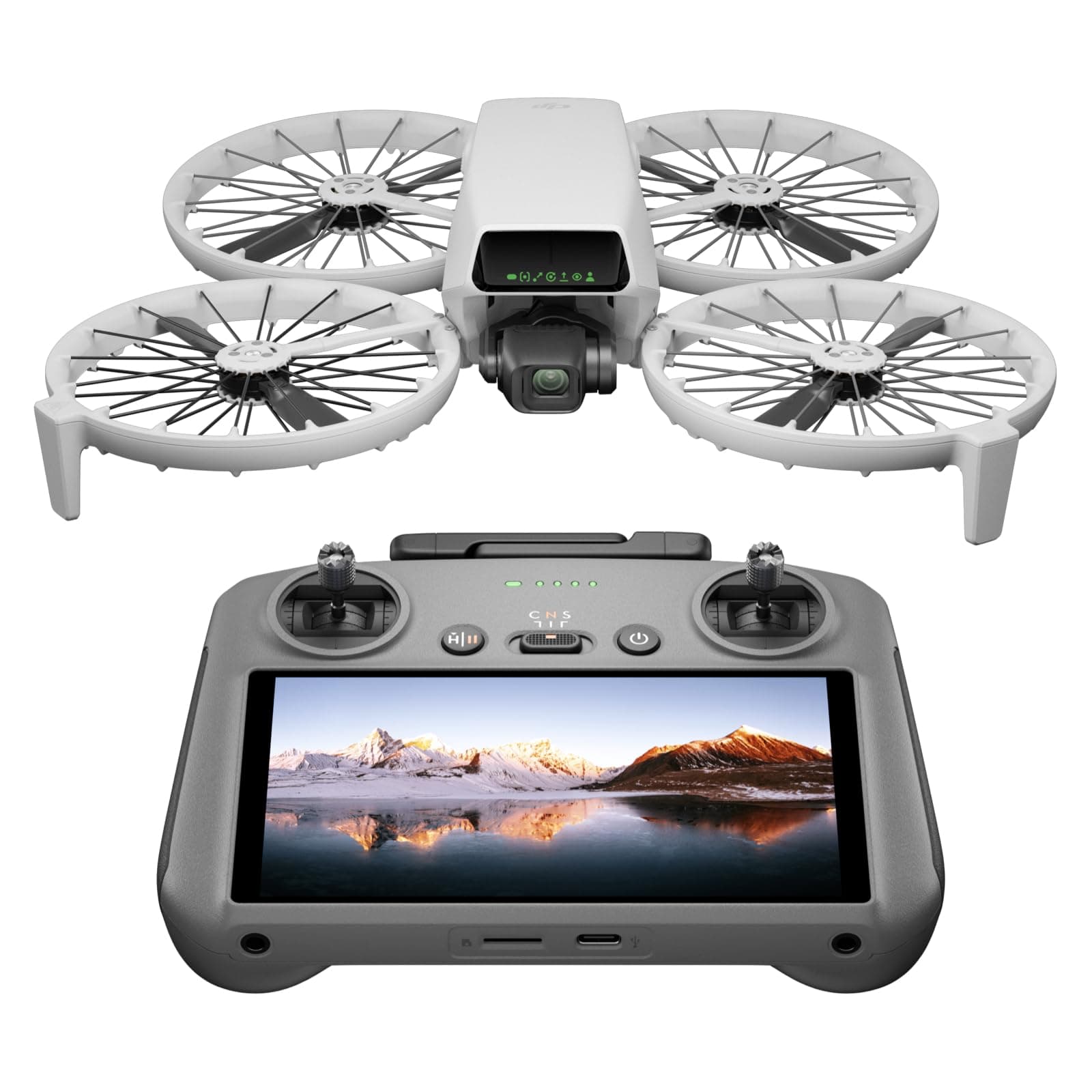 DJI Flip With RC 2 Screen Remote Controller, Follow Me Drone With 4K UHD Camera for Adults, Under 249 g, 3-Axis Gimbal Stabilization, 44000ft/13km Video Transmission, Palm Takeoff, 31-Min Flight Time
