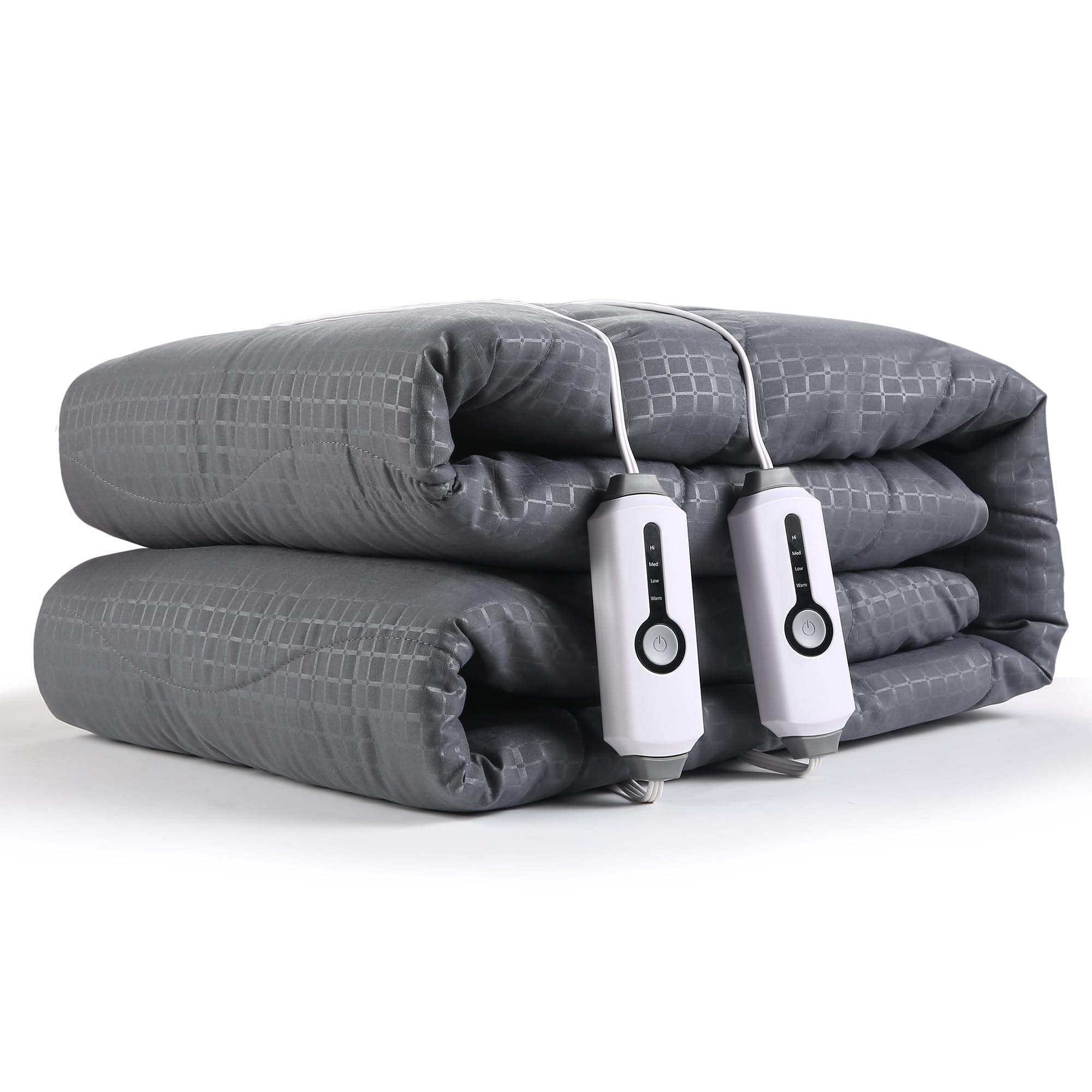 Heated Mattress Pad Queen Size 60"x80" Polyester Deep Pocket, 4 Heating Levels ＆ 10 Hour Auto Off, Machine Washable, Grey