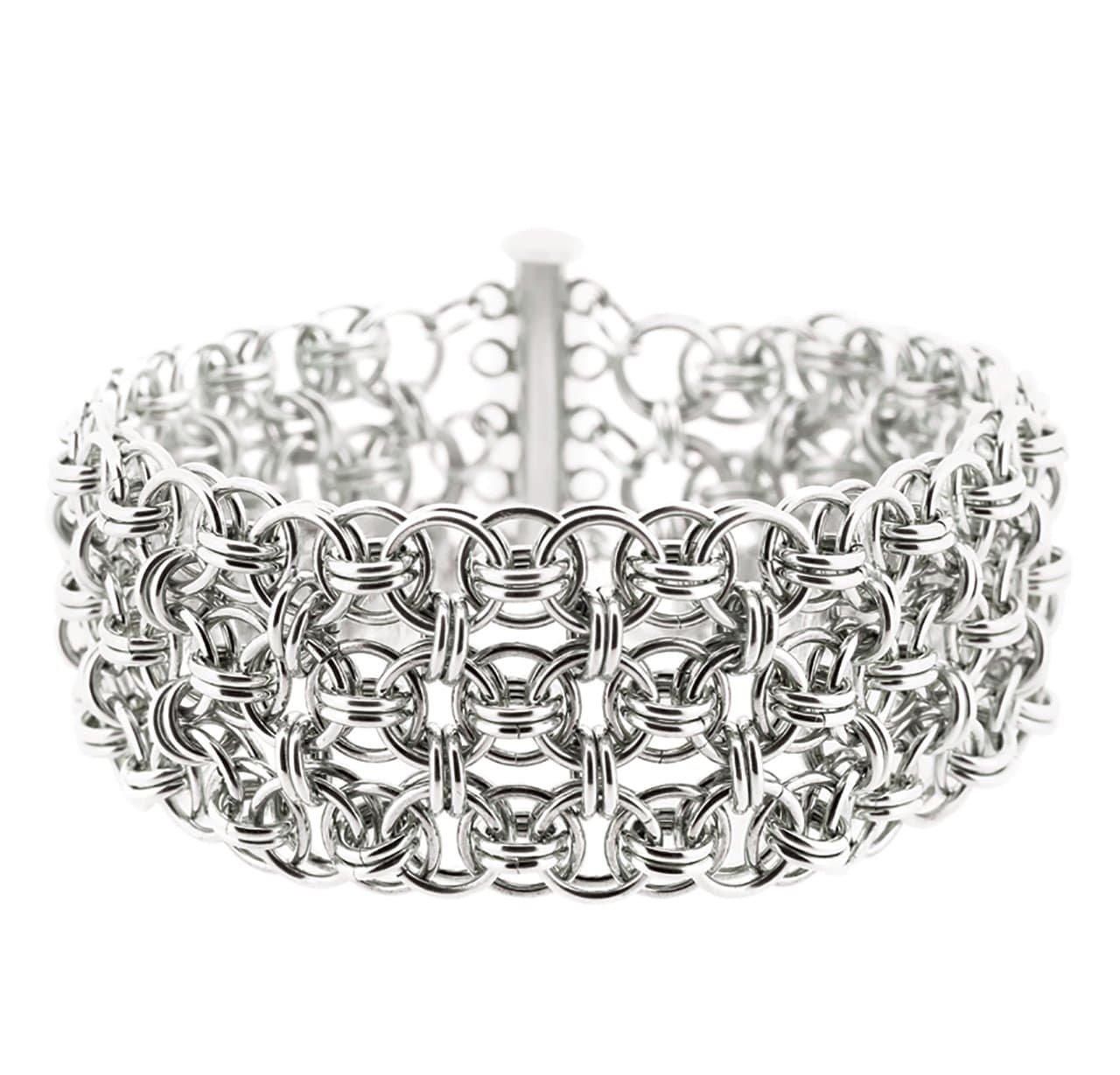 Weave Got Maille Helm Chain Maille Bracelet Kit, Silver Cuff