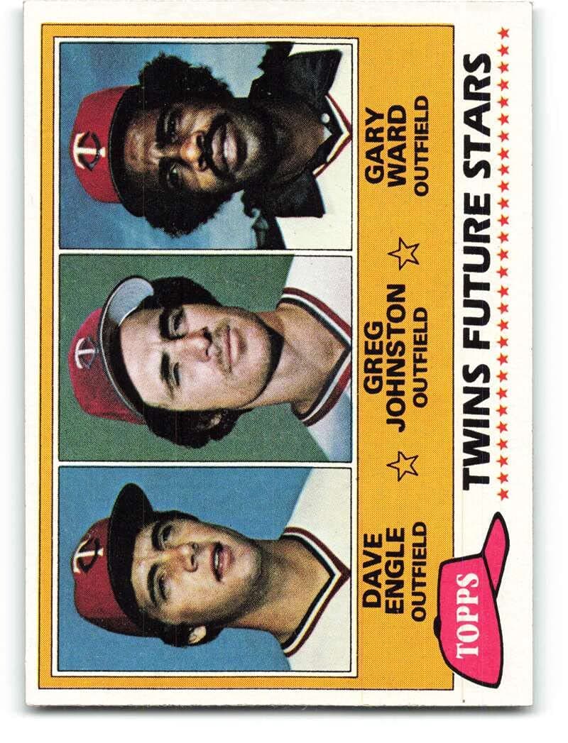 1981 Topps Baseball #328 Dave Engle/Greg Johnston/Gary Ward RC Rookie Minnesota Twins Twins Rookies Clean Near Mint or Better MLB Trading Card (Stock Photo shown, centering varies)