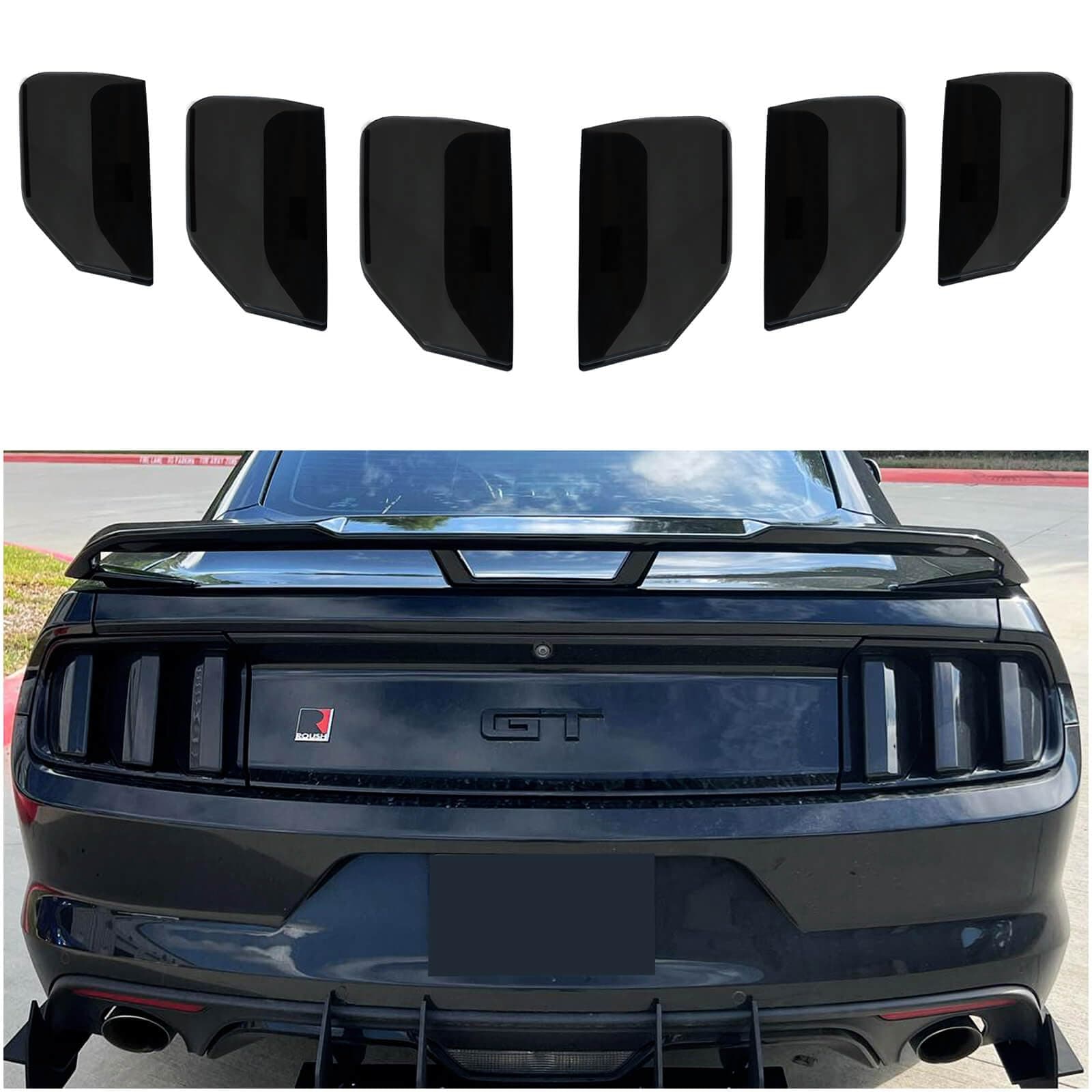 Tail Light Covers for Ford Mustang 2015 2016 2017 Mustang Accessories 6PCS Smoke Black Trim Set