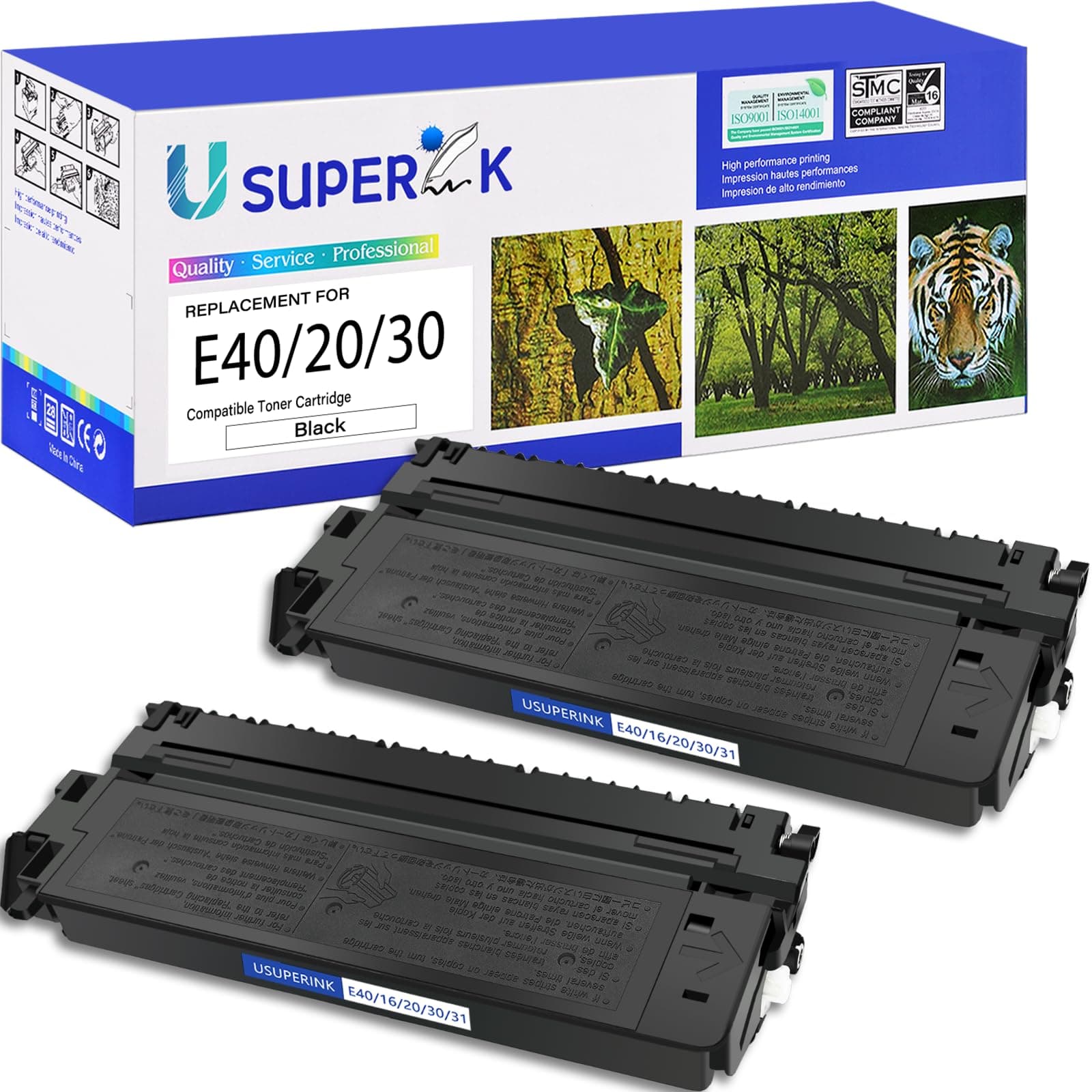 2 Pack Compatible for Canon E40/E30/E31/E16/E20 (1491A002AA) Black Toner Cartridge for PC-170 PC-940 PC-795 PC-950 PC-745 PC-980 Copy Machines Printers