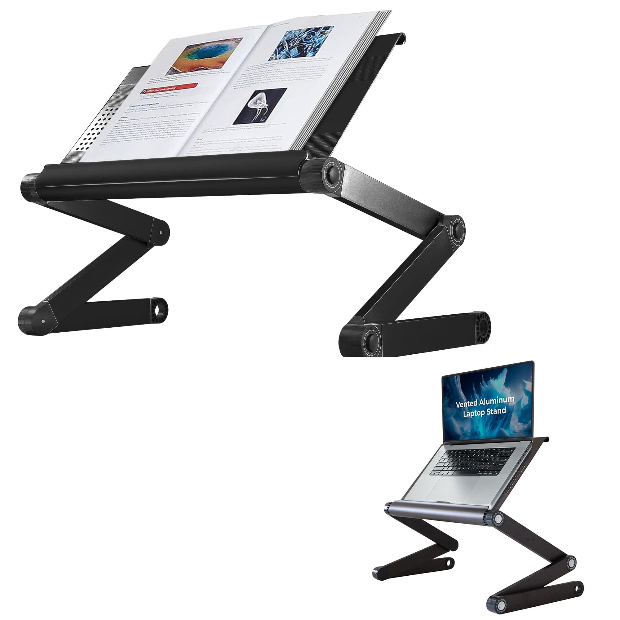 Uncaged Ergonomics Adjustable Height Angle Reading Textbook Stand Holder Desktop Stand Black RS-b