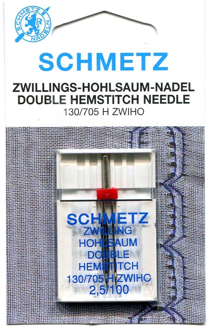 Schmetz Double Hemstitch (Wing) Sewing Machine Needle, Size: 100 - 2.5mm Gap (2.5/100)