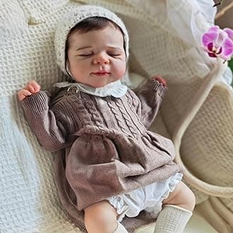 Pinky Reborn Lifelike Lovely Reborn Baby Dolls 19inch48cm Handmade Realistic Soft Silicone Vinyl Limbs Cloth Chubby Body Newborn Baby Dolls for Girls Boys Kids Age 3+