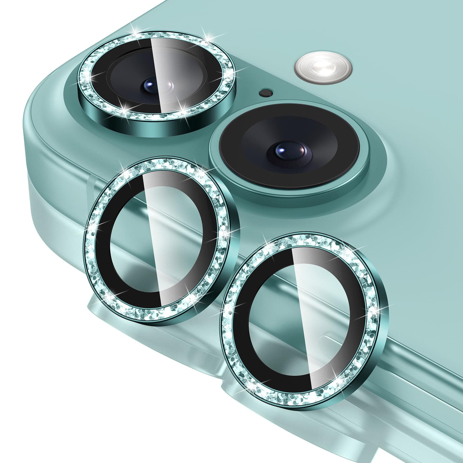 Tensea for iPhone 16 / iPhone 16 Plus Camera Lens Protector, 9H Tempered Glass Camera Cover Screen Protector, HD Clear, Metal Individual Ring for iPhone 16 6.1inch/16 Plus 6.7inch