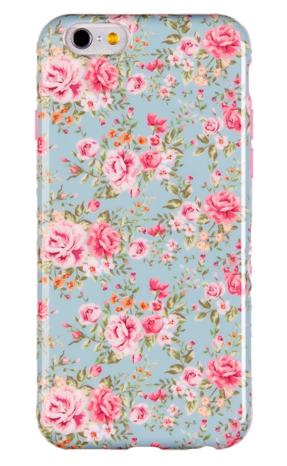 iPhone 6 Plus + Case, DandyCase Perfect Pattern *No Chip/No Peel* Flexible Slim TPU Case Cover for Apple iPhone 6 Plus (5.5" Screen) [Vintage Mint Green Floral]