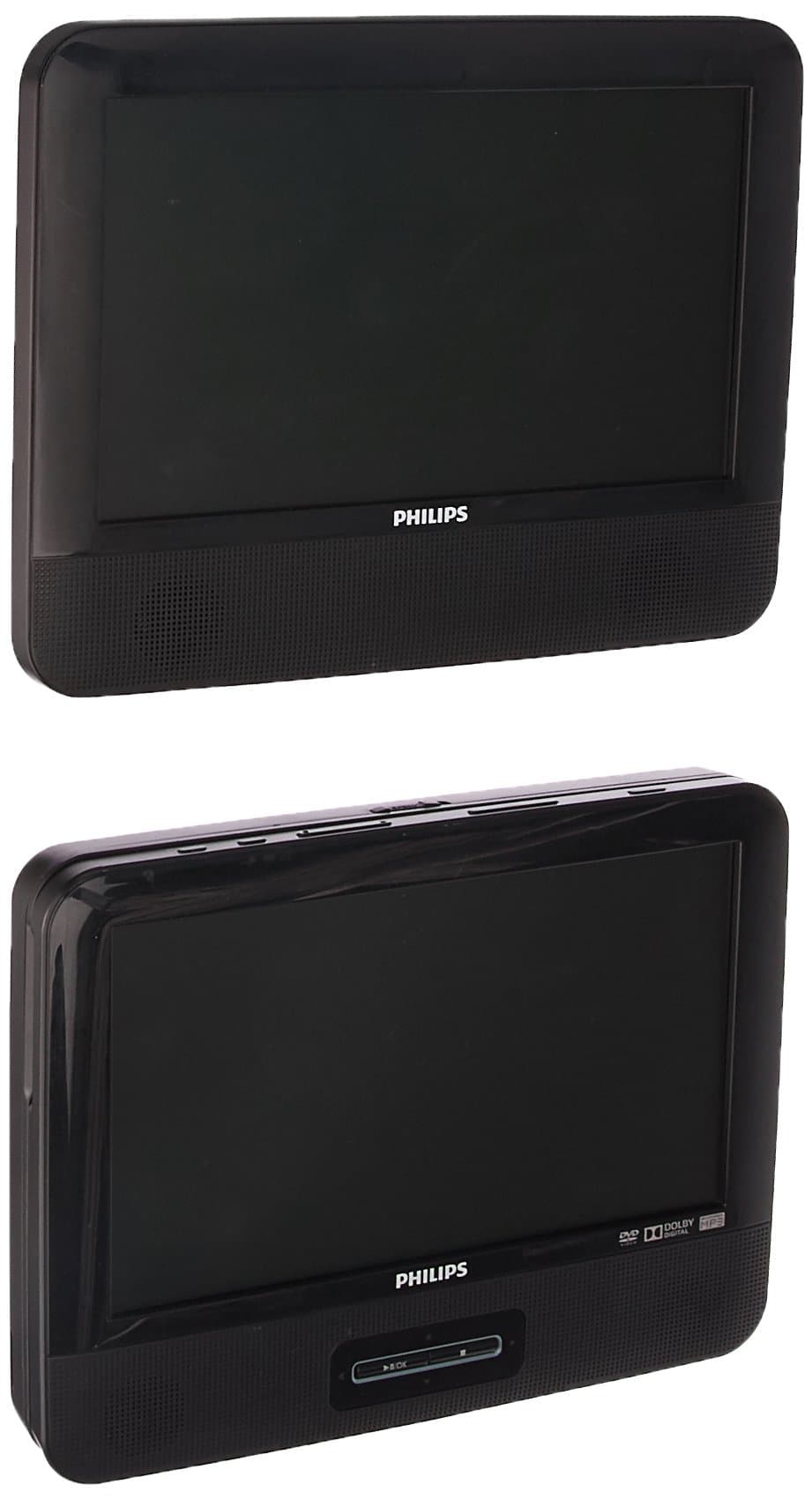 Philips PD9012/37 LCD Dual Screen Portable DVD Player, 9-inch - Black (Renewed)
