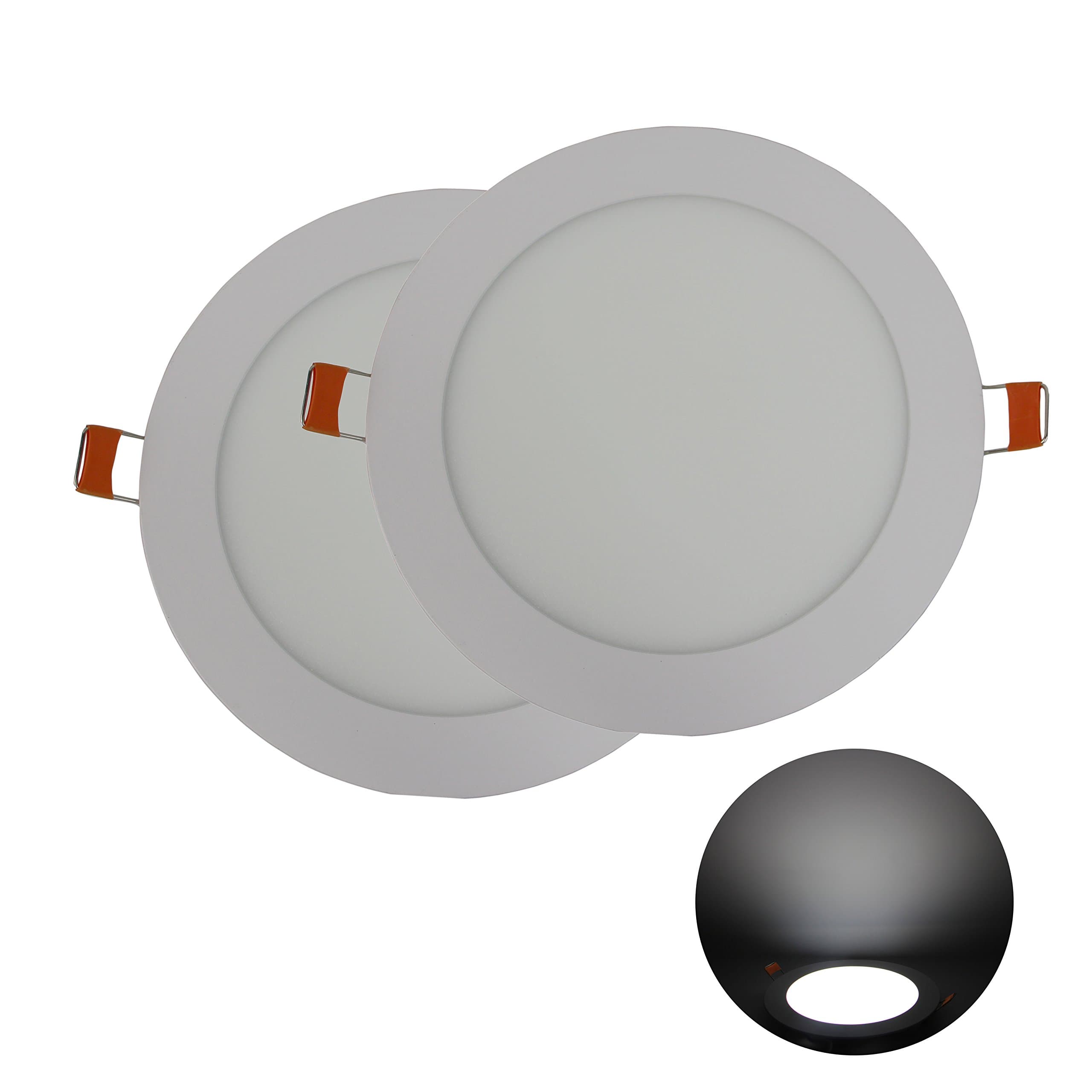 Hothome HH-RPA6CW, LED 6W Recessed Ceiling Flat Panel Down Light, 2pcs, Diameter 120mm, 540 Lumen, 6000K Cool White [Energy Class A+ [Energy Class A+]