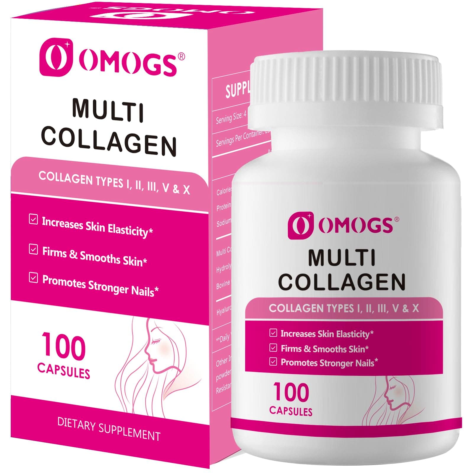 OMOGS Collagen Peptides Capsule,Naturally Sourced Hydrolyzed Collagen with pr...