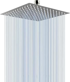 Voolan Rain Shower head, High Pressure Shower Head Made of 304 Stainless Steel, Relaxed Shower Experience Even at Low Water Flow and Pressure (10" Brushed Nickel)