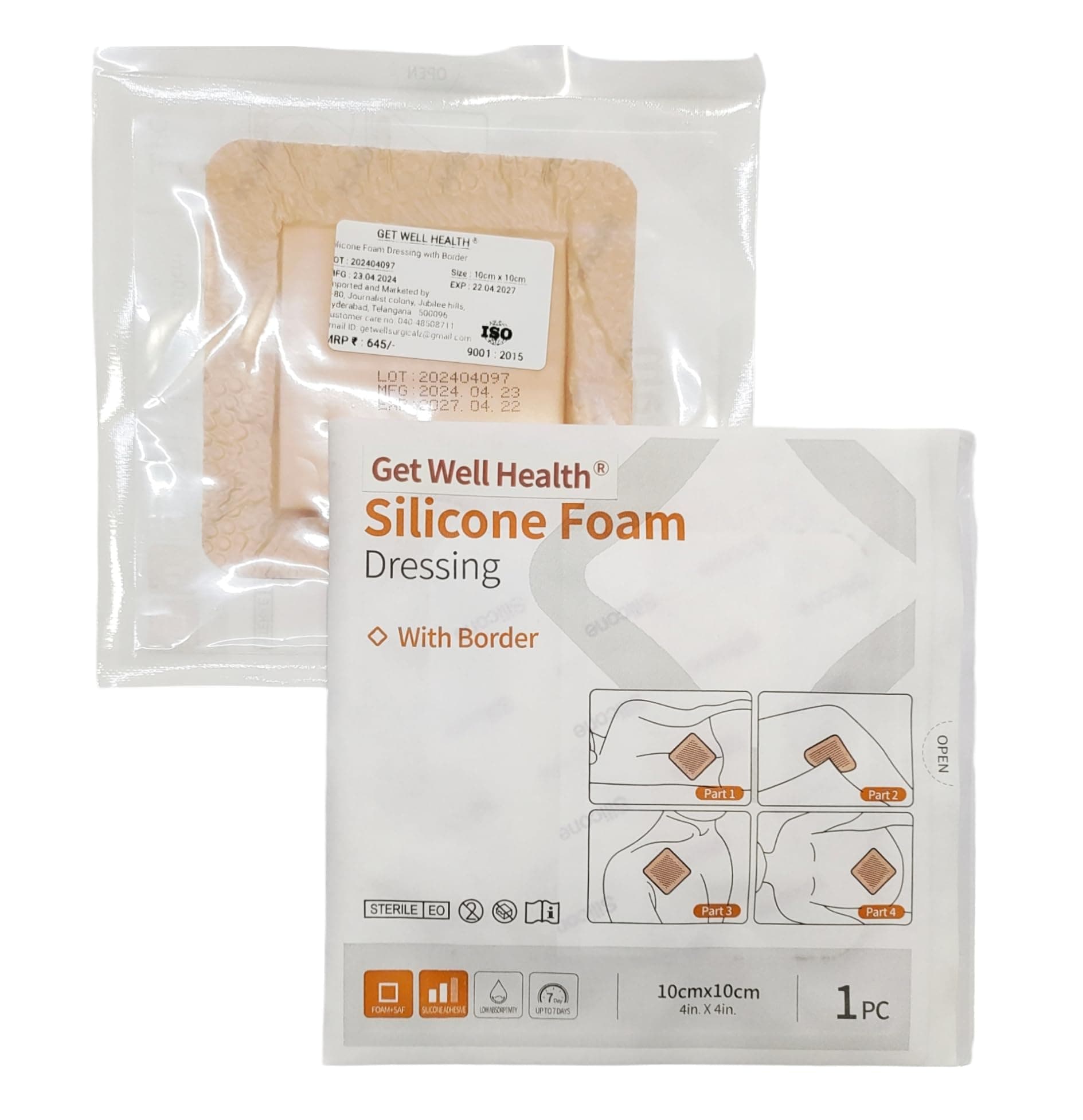 - Dressing pad for bed sores 10cm x 10 cm (Pack of 2 pcs)