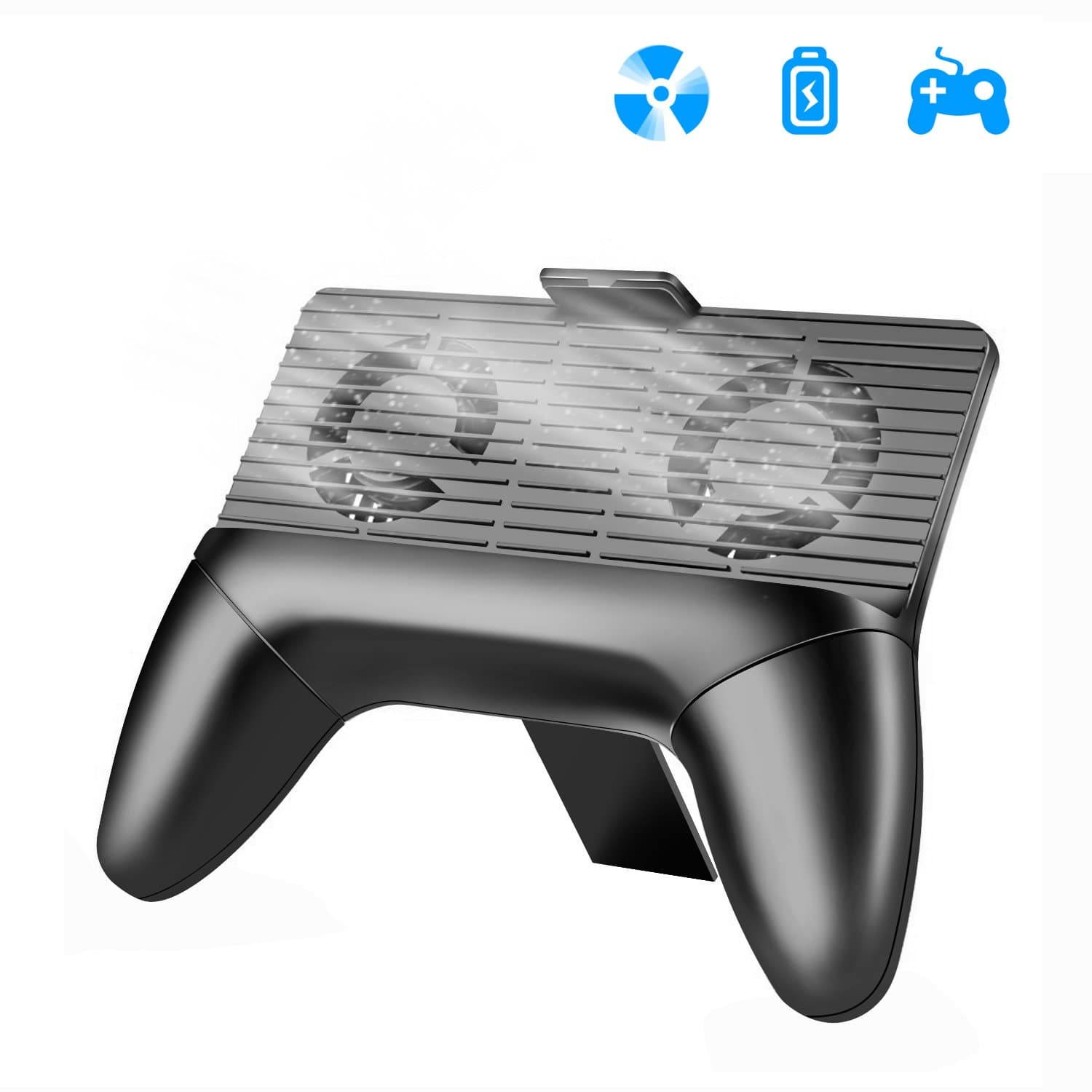 Multi-Functional Phone Radiator and Cooling Plate for Mobile Game Controller,Mobile Phone Stents Charger Dual Use with Cooling and Charging System Black