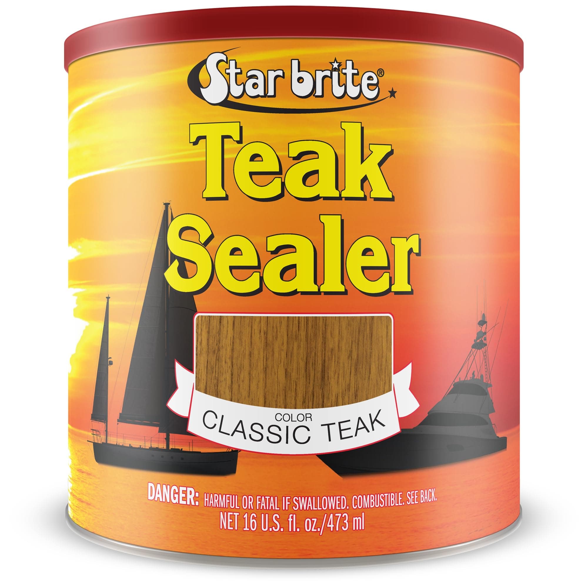 Teak Sealer - No Drip, No Splash Formula - One-Coat, Durable Protection for All Fine Woods - Perfect for Outdoor Furniture & Marine Use - Classic Teak 16 OZ (088016)
