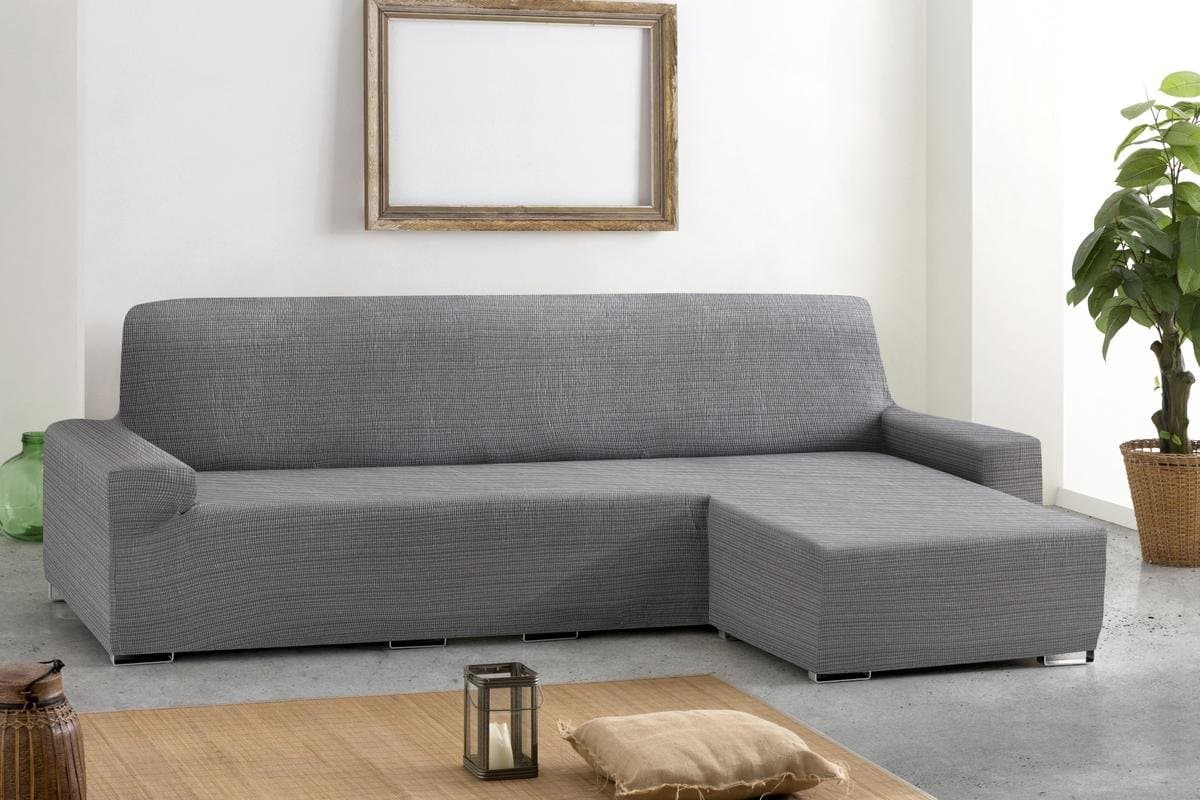 Eysa Aquiles Bi-Elastic Chaise Longue Short Arm Right, Polyester-Cotton, grey, 43 x 37 x 14 cm