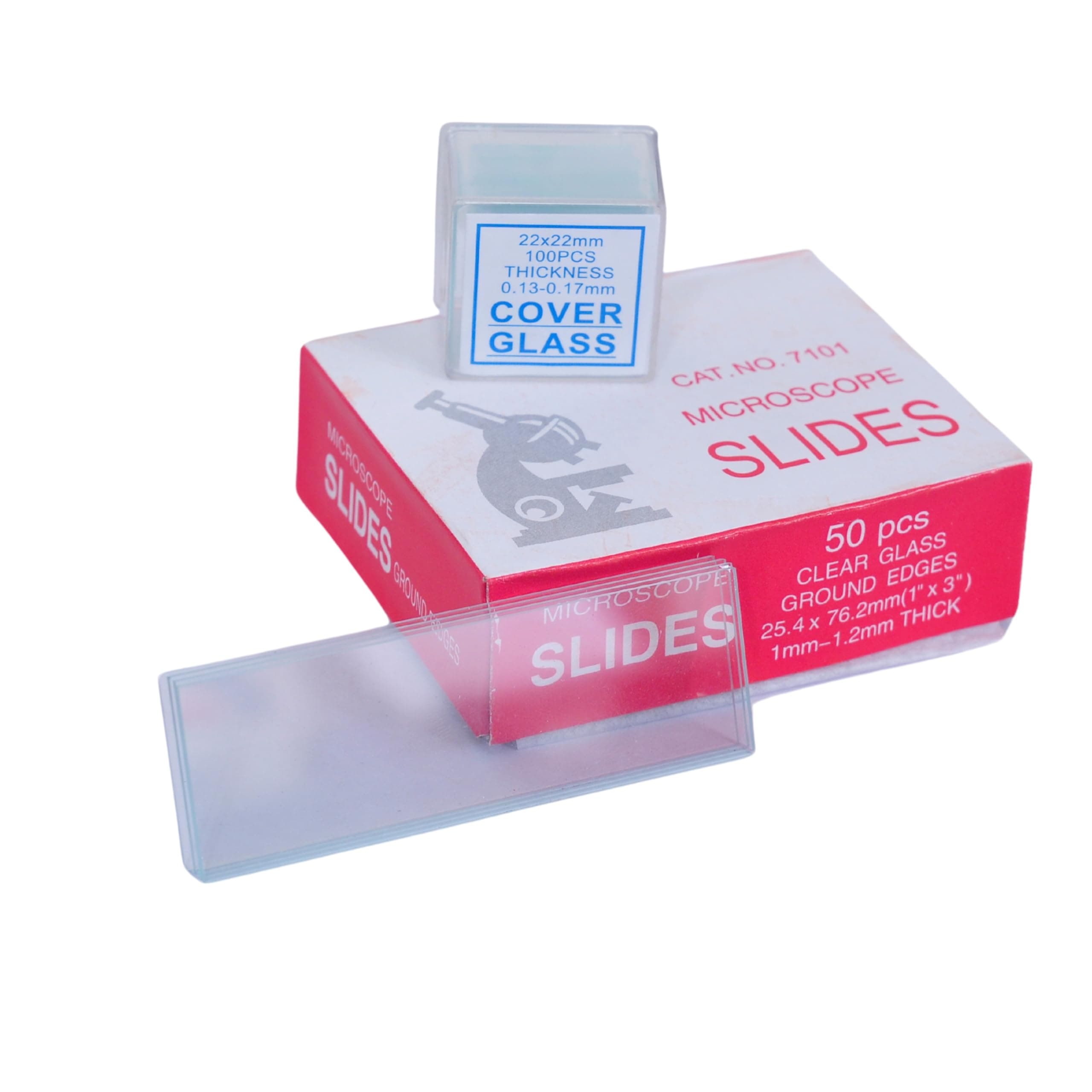Martify Hub Microscope Glass Slides and Cover Slips Set – Pack of 50 Each | Pre-Cleaned, Clear & Durable Slides for Lab, School, and Biology Use