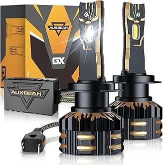 Auxbeam H7 Fog Light Bulbs, 25000LM 800% Brighter Light Bulbs, 6500K H7 Powersports Bulbs For UTV ATV Offroad Vehicles