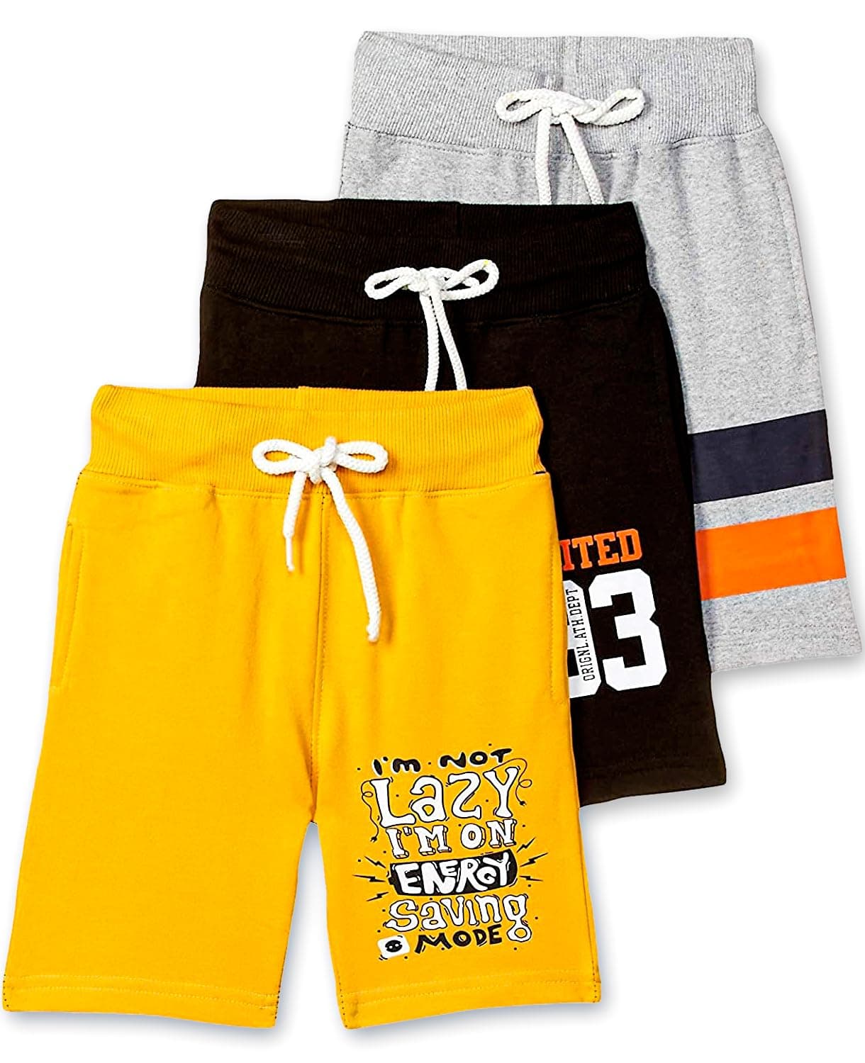 T2F Boys Cotton Printed Shorts with Two Side Pockets (Pack of 3)