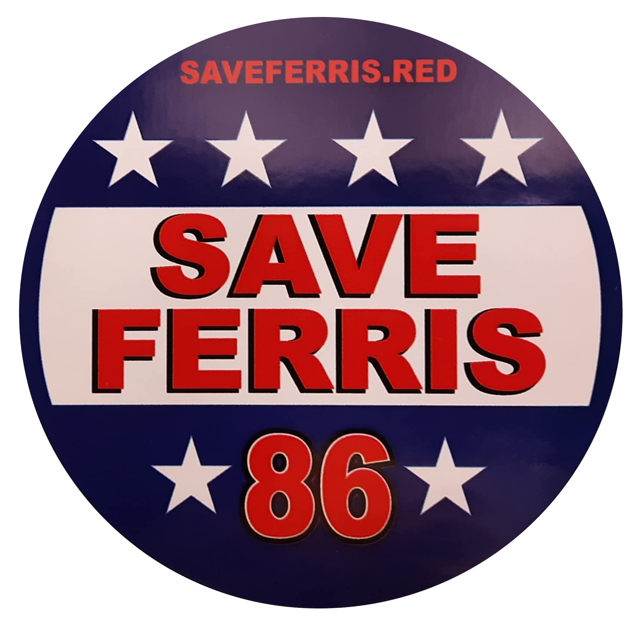 ACTIONXSave Ferris Round Comical Bumper Stickers (3 Pack) for Car Truck Laptop Window - Made in USA - 3 Small Circle Stickers - from Ferris Bueller's Day Off (3" x 3" Round)