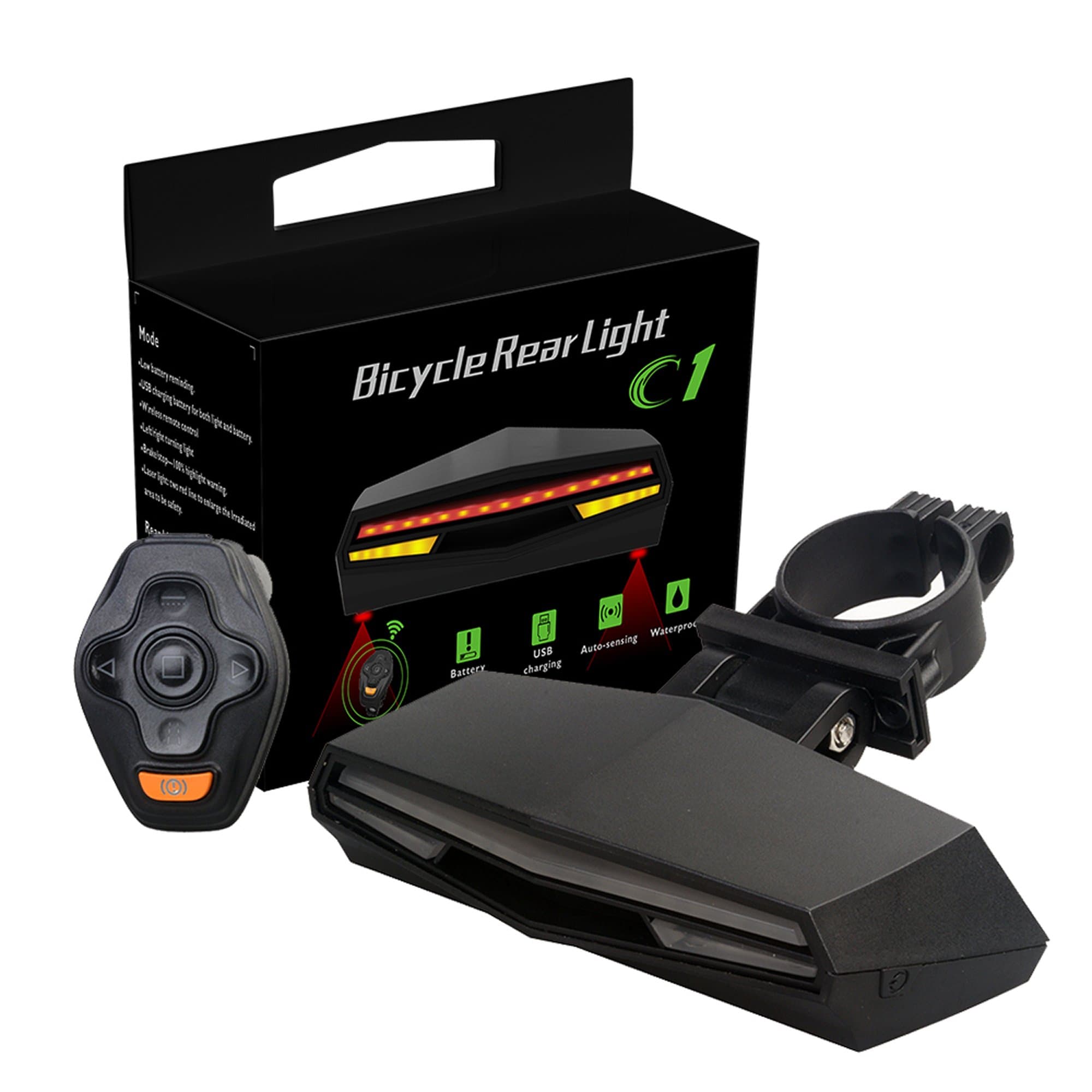 Beatease wireless, waterproof bicycle rear lights with remote control