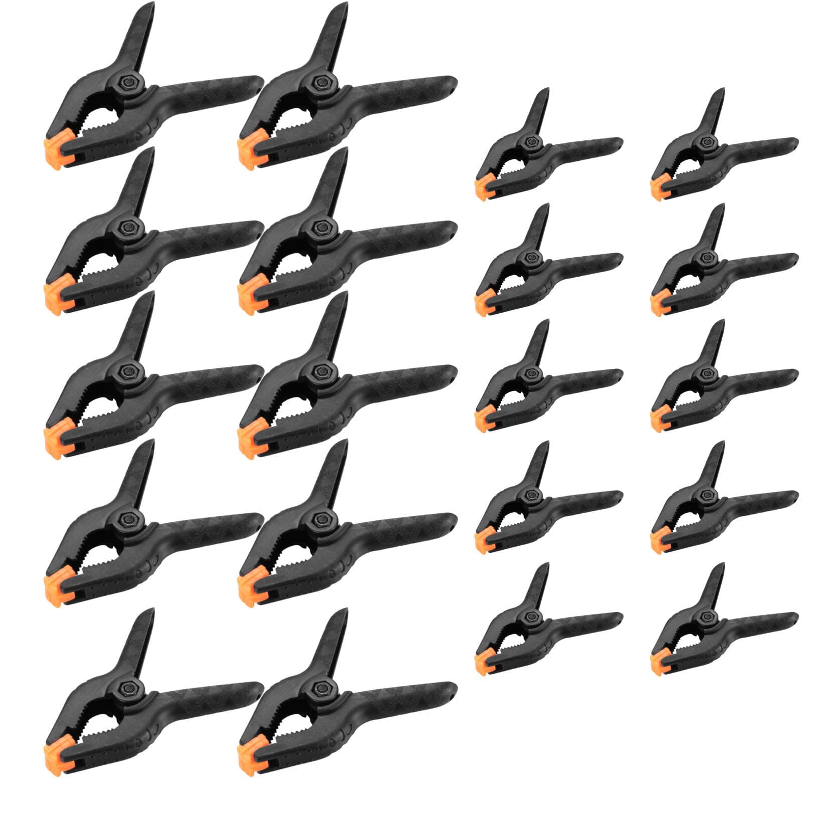 20 PCS Nylon Spring Clamps, Plastic Heavy Duty Spring Clips, Nylon Grip Clamps, Backdrop Clips for Photo Studio, Wood Working Projects, Home Improvement, Canvas, Paper(2 inch&3 inch)