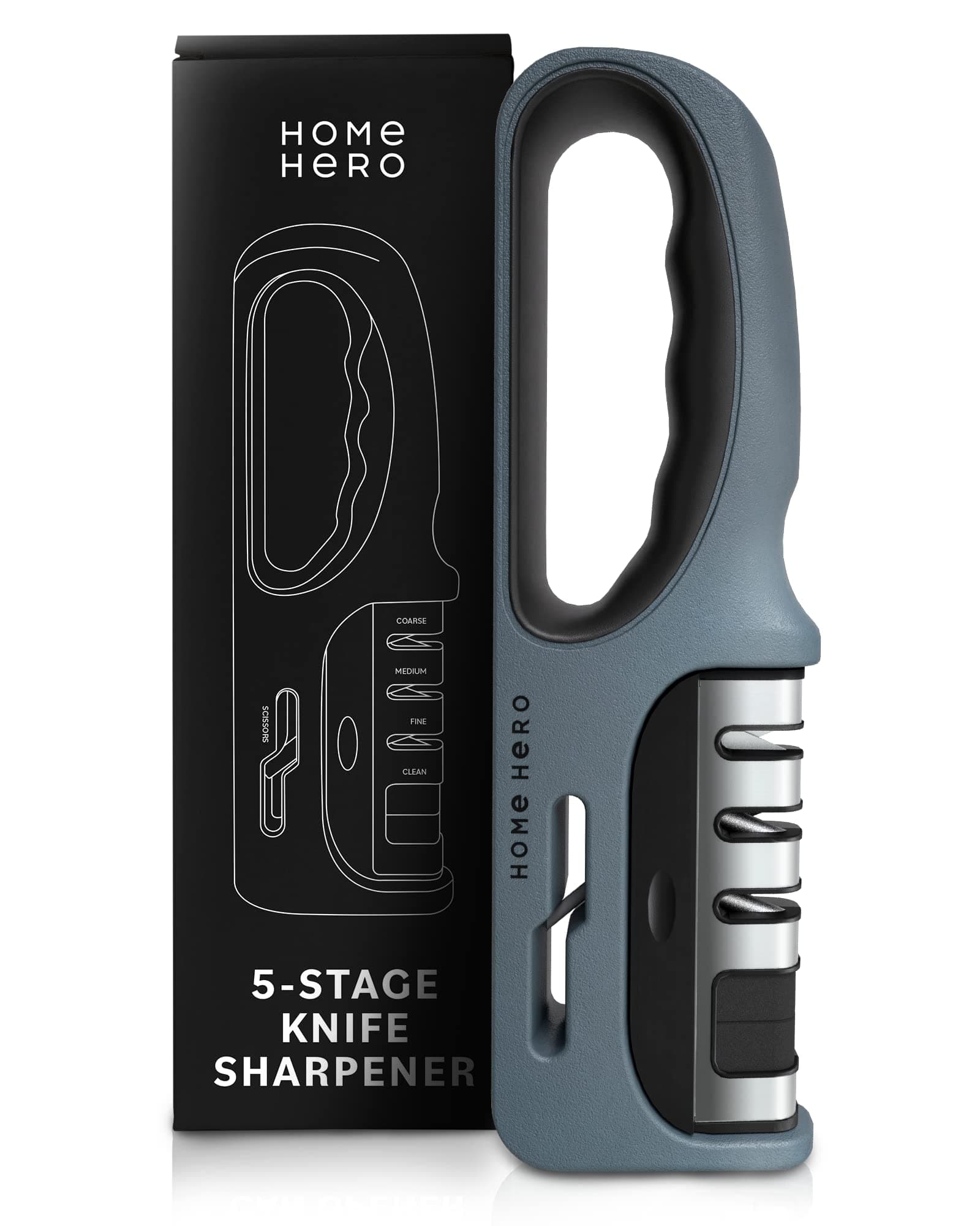 5-Stage Knife Sharpener Professional - Stainless Steel & Ceramic Kitchen Knife Sharpener Scissors Sharpener - Knife Sharpening Kitchen Tools & Gadgets