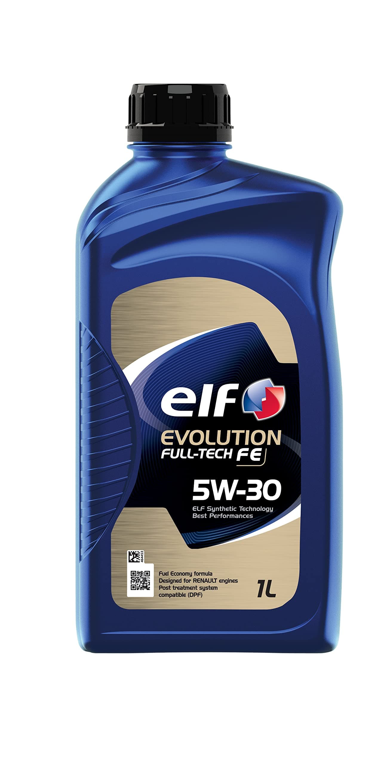 ELF Evolution Full-Tech FE 5W30 Engine Oil ACEA C4 Low SAPS Fuel Economy Formula Synthetic High Performance Motor Oil Lubricant - 1L