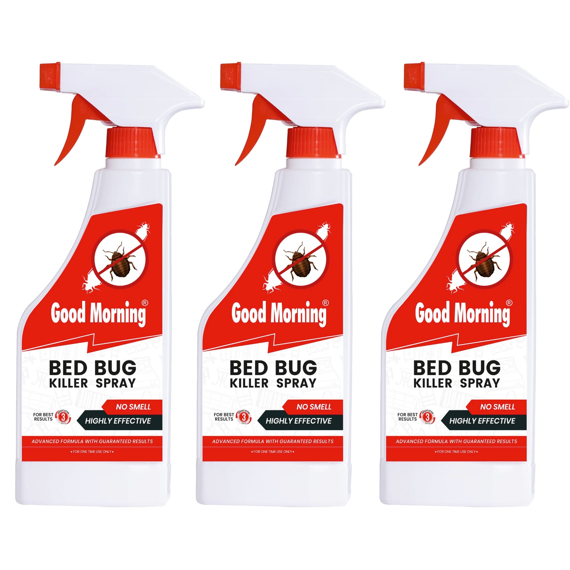 Good Morning Bed Bug Killer Spray 400ml | Bed Bug Control for Home & Commercial Use | Pack of 3