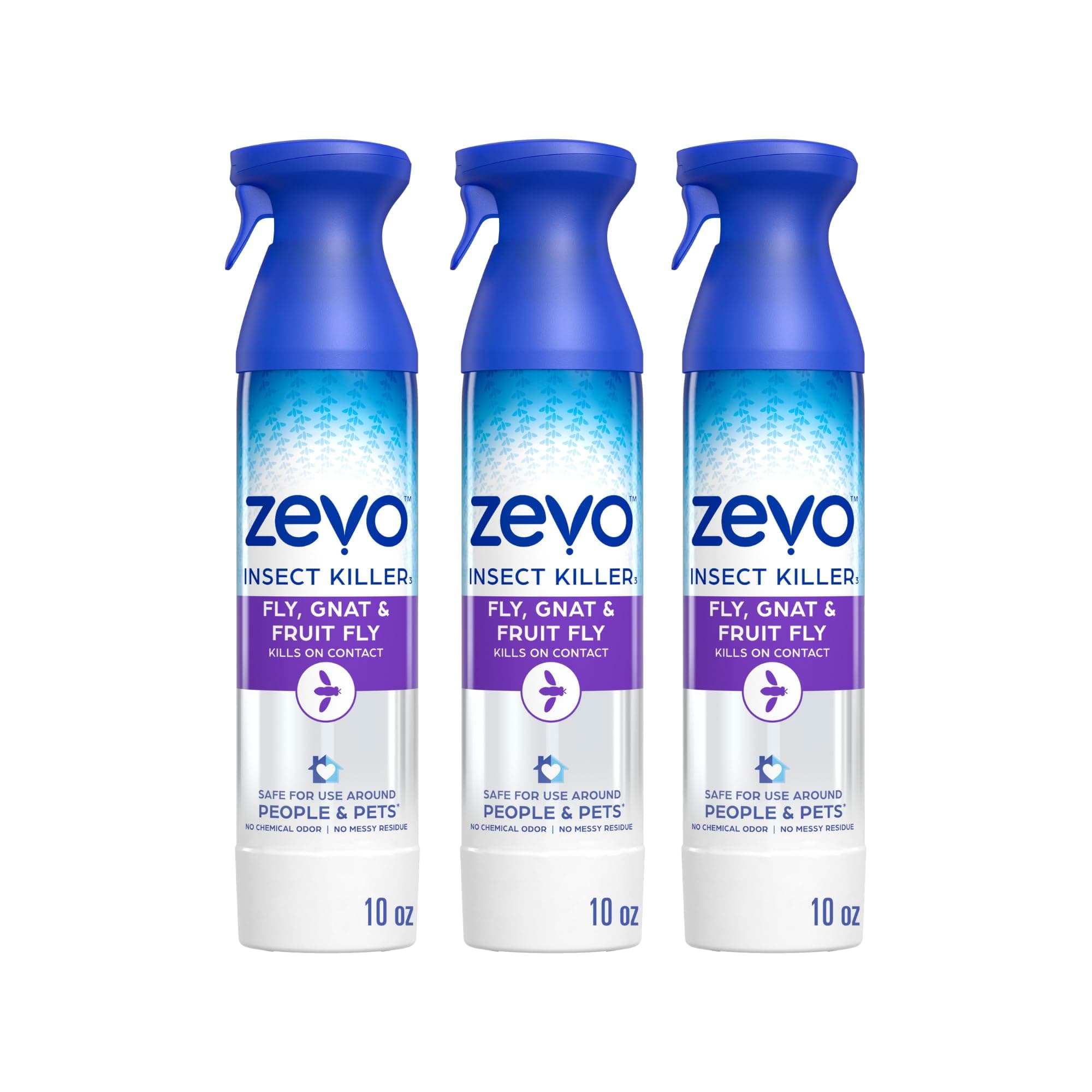 Flying Insect Killer Spray - Bug Spray for Home Use - Versatile Gnat, Mosquito, Fruit Fly Killer & More - with Rosemary & Cornmint Oil - for Indoor & Outdoor Use (3 Bottles)