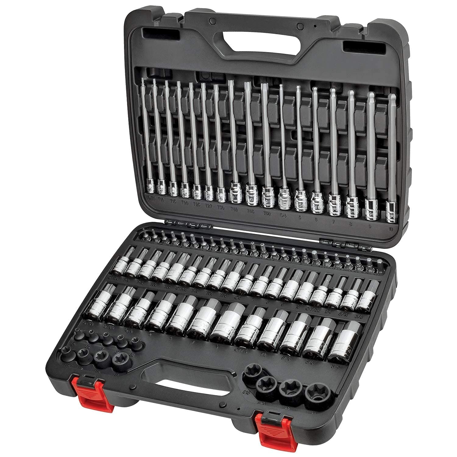 CARBYNE 84-Piece Master Hex & Torx Bit Socket Set & External-Torx Socket Set | S2 Steel Bits, CrV Steel Sockets, Corrosion Resistance, Durable Case | 1/4", 3/8" & 1/2" Dr.