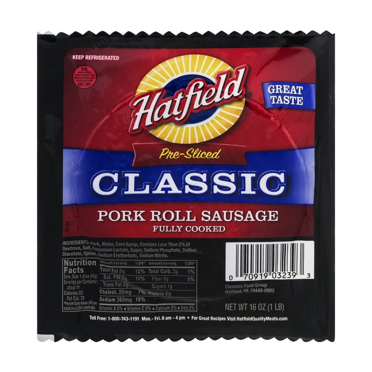 Classic Pork Roll Sausage 1 Lb (4 Pack)