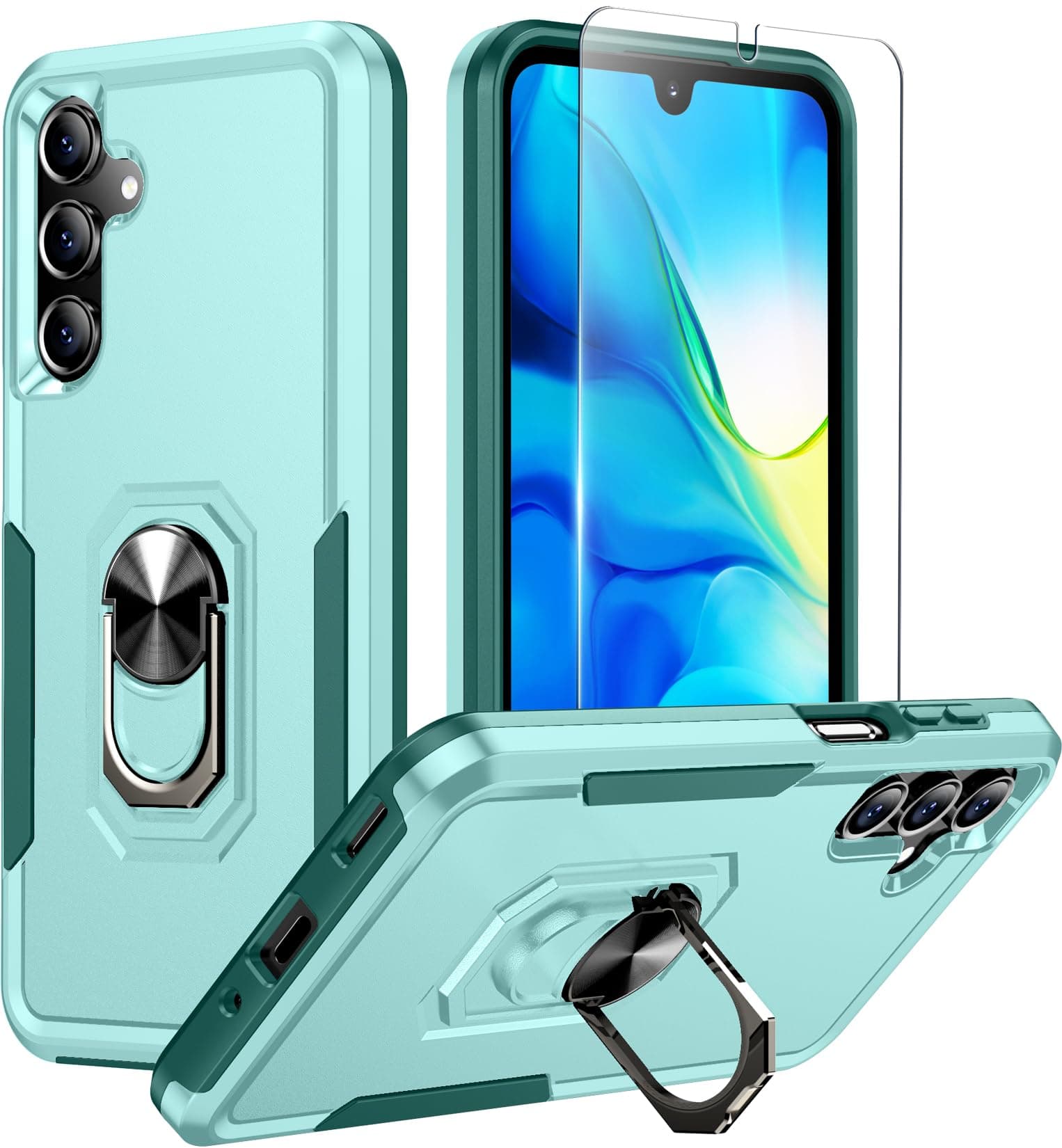Red2Fire Designed for Samsung Galaxy A16 Case, [Built-in Invisible Stand][Military Grade Shockproof] Non-Slip Heavy Duty Full Body Shockproof Protection Phone Case Galaxy A16 5G Case,Green
