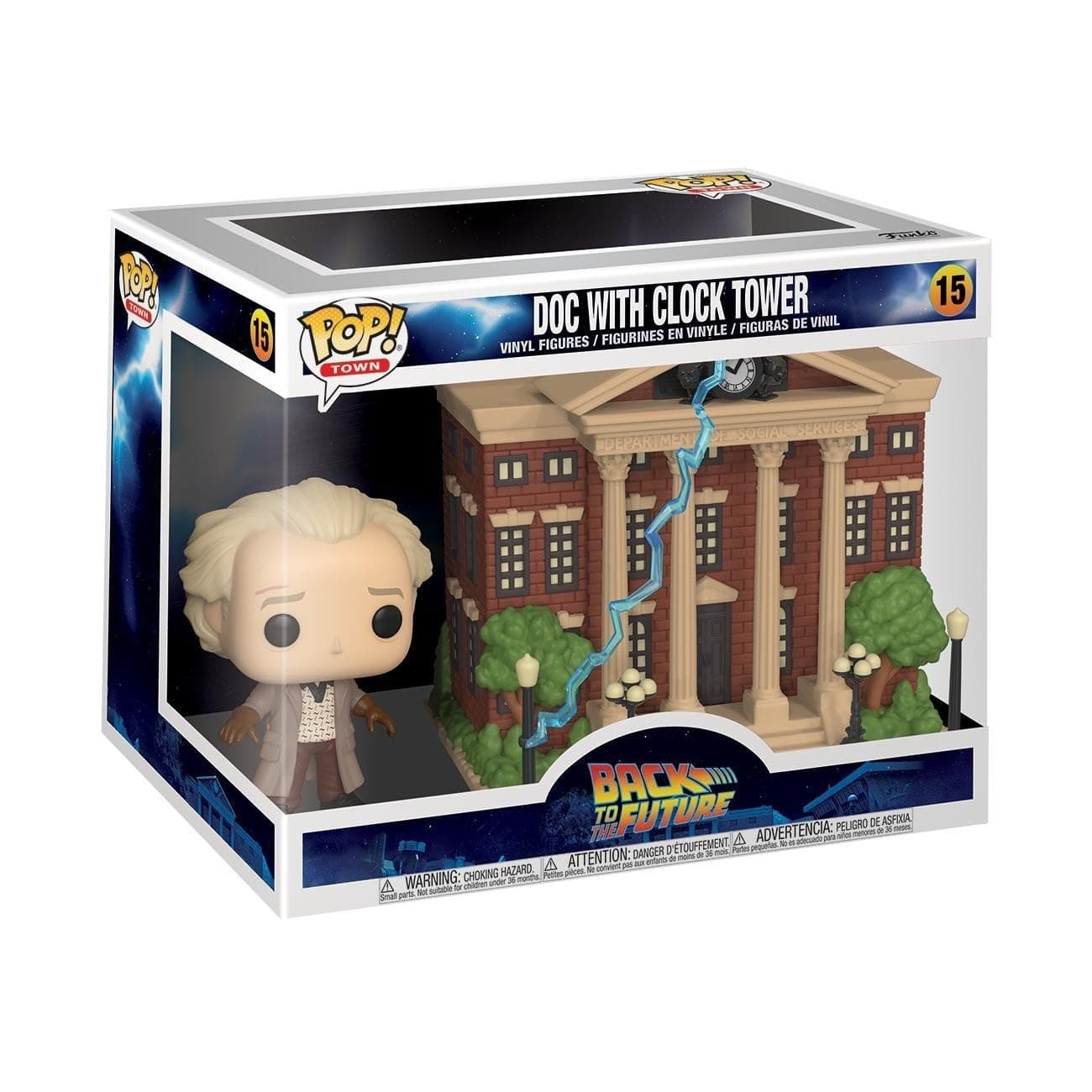 POP! Town: BTTF - Dr. Emmett Brown - Doc With Clock Tower - Back to the Future - Collectable Vinyl Figure - Gift Idea - Official Merchandise - Toys for Kids & Adults - Movies Fans