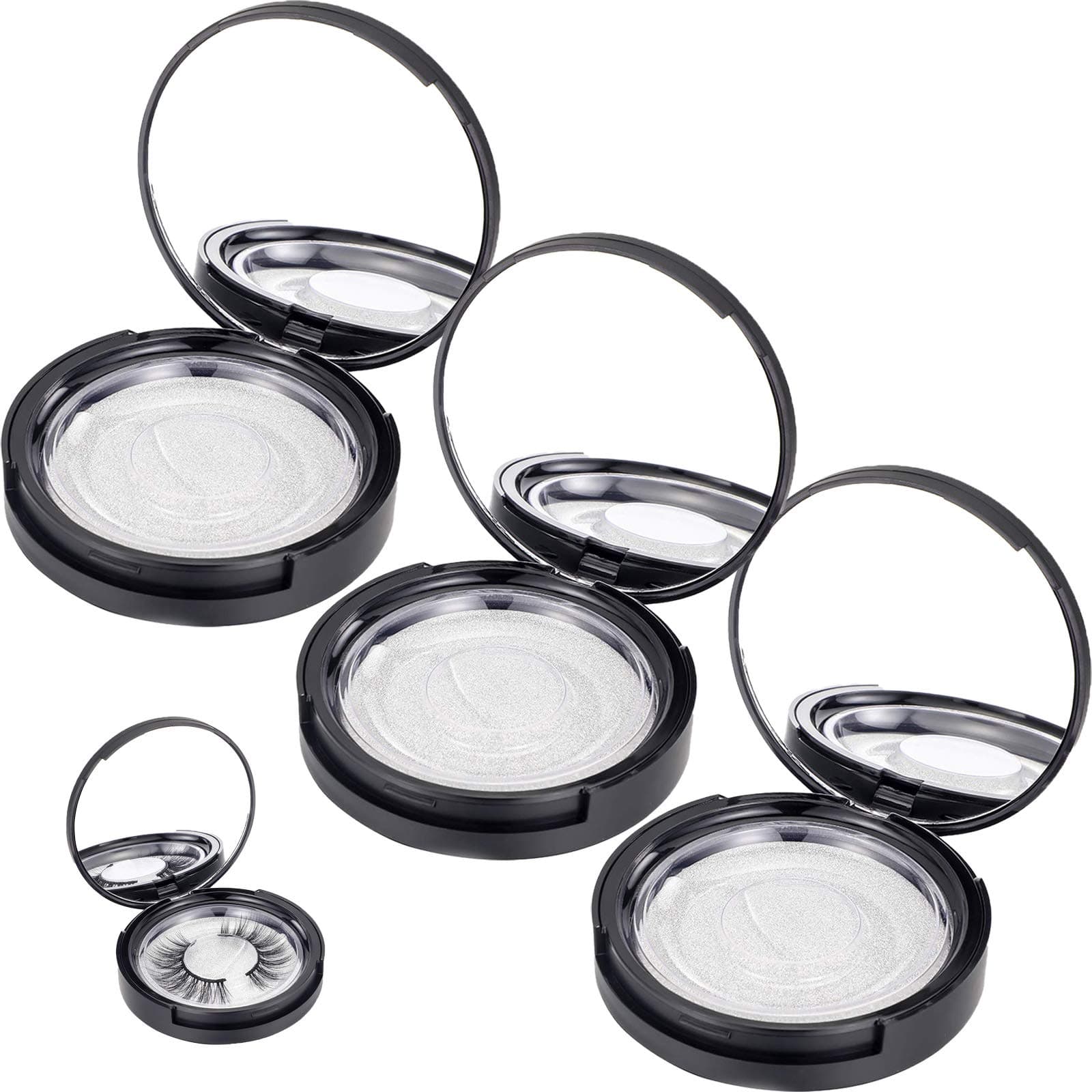 SHEYNIAN3 Pack Eyelash Storage Case Holder with Mirrow, Empty Eyelash Cases Travel with Lash Holder for for Ladies and Girls