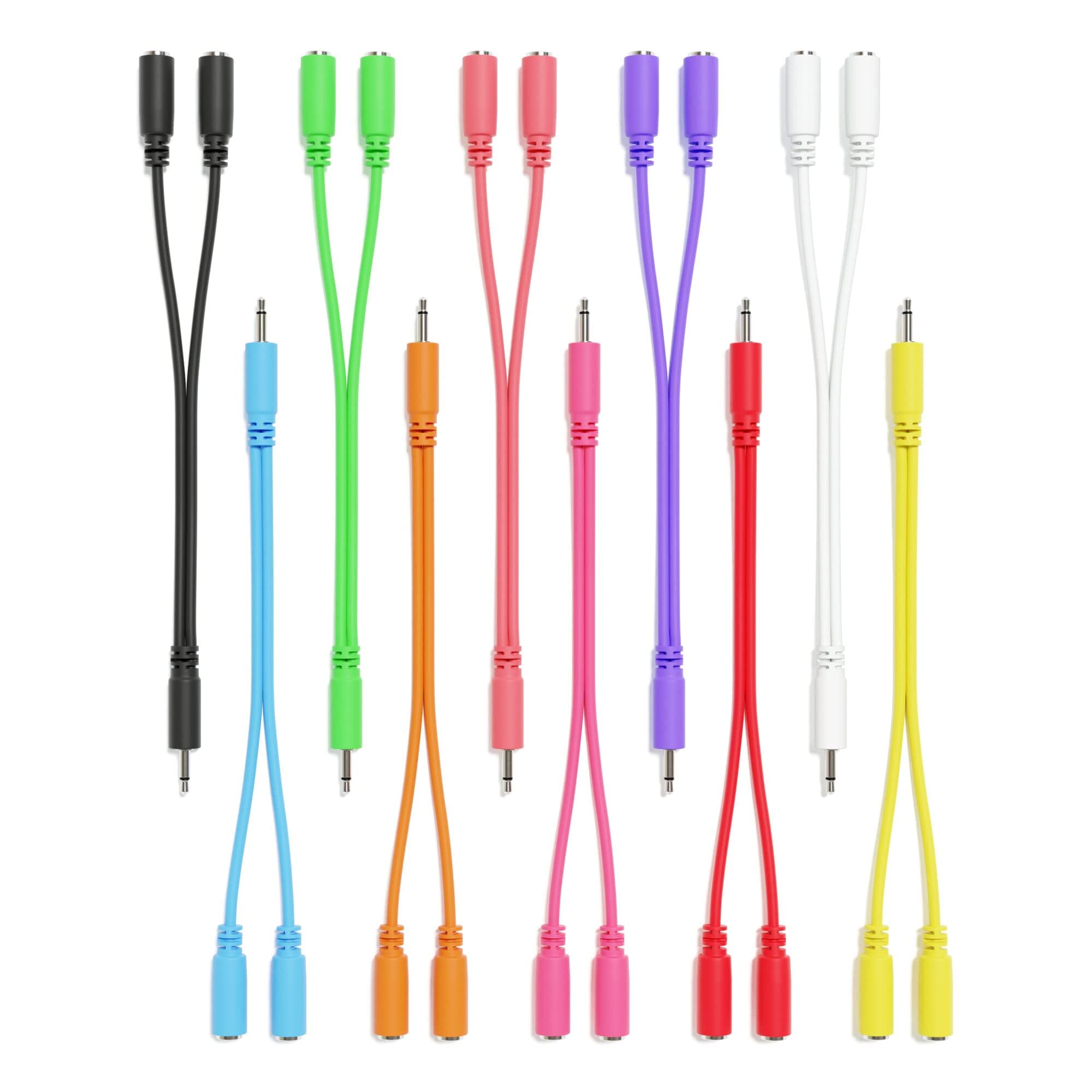 ExcelValleyMono Splitter Y Patch Cables - TS 3.5mm 1/8" Eurorack Synth Synthesizer [10-Pack]