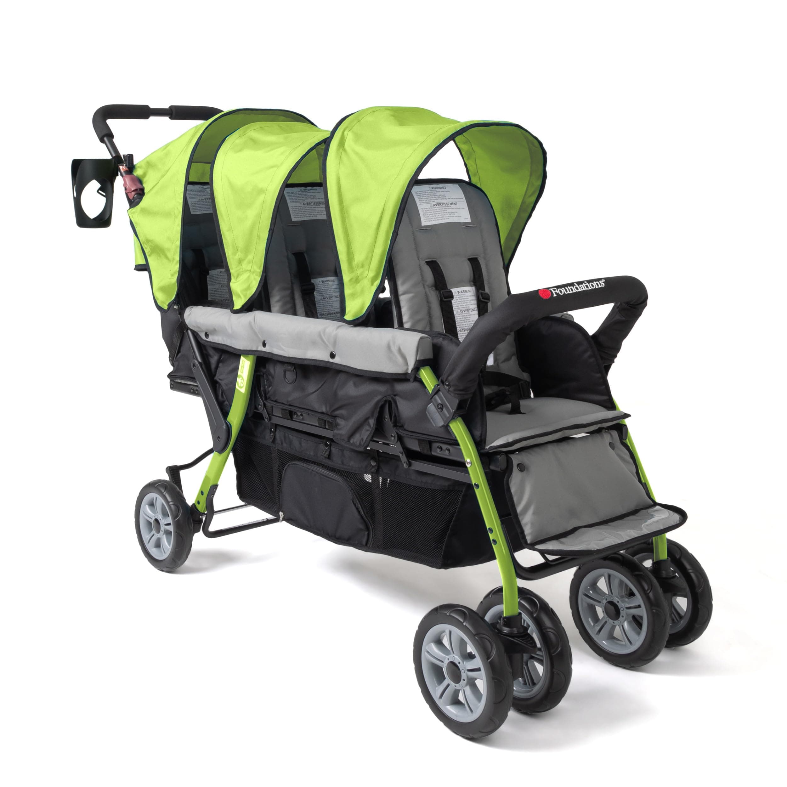 Foundations Twin 3 Seater Stroller in Tandem