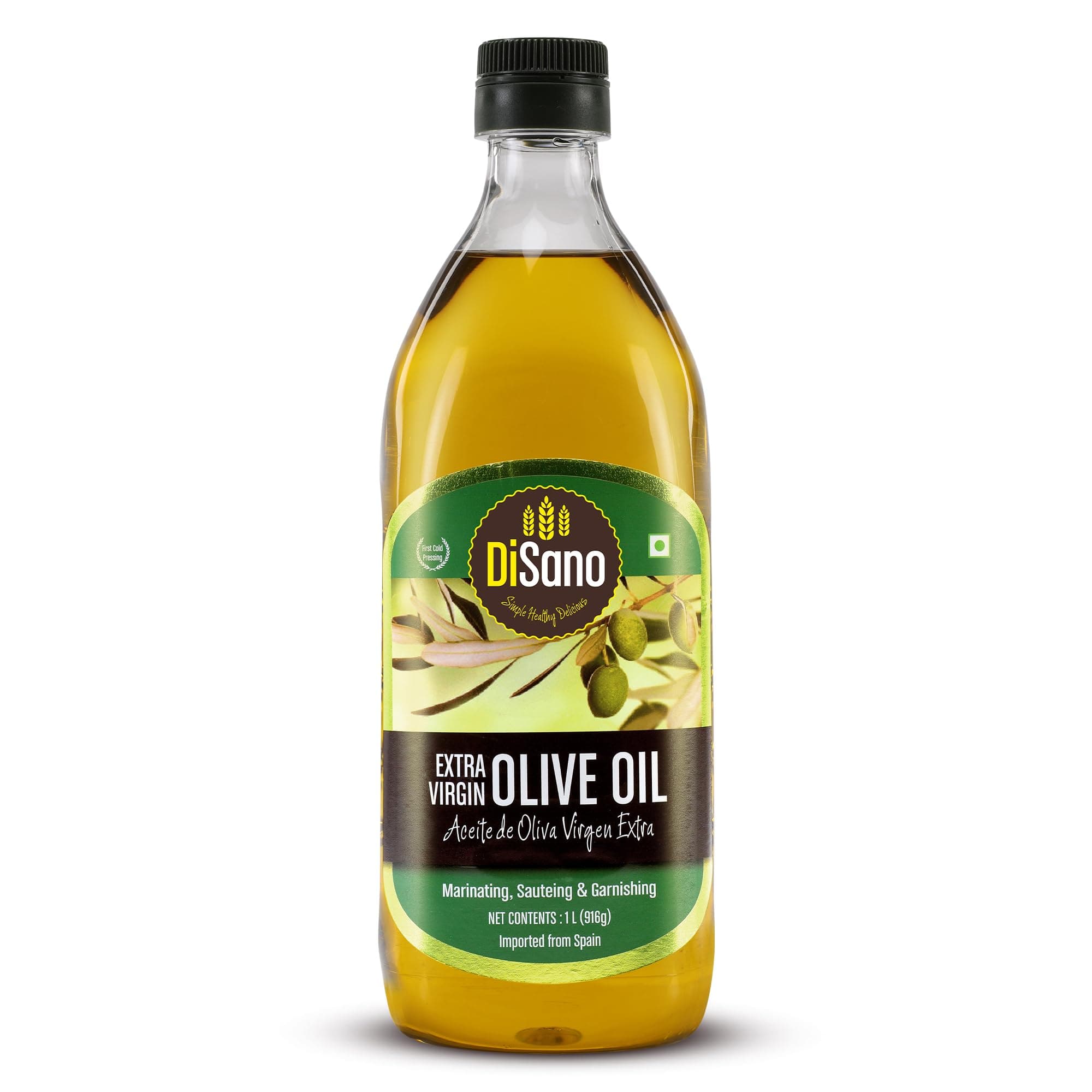 Extra Virgin Olive Oil 1L, Cold Pressed, First Extraction, Ideal for Sauteing, Grilling & Dressing