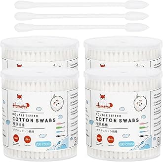 Cotton Swabs Precision Pointed - 800 Count Pointy Organic Cotton Buds Double Side Tightly Wrapped Cotton Tips Paper Stick Soft Gentle Lint-Free Cruelty-Free, Pointy & Round (White)