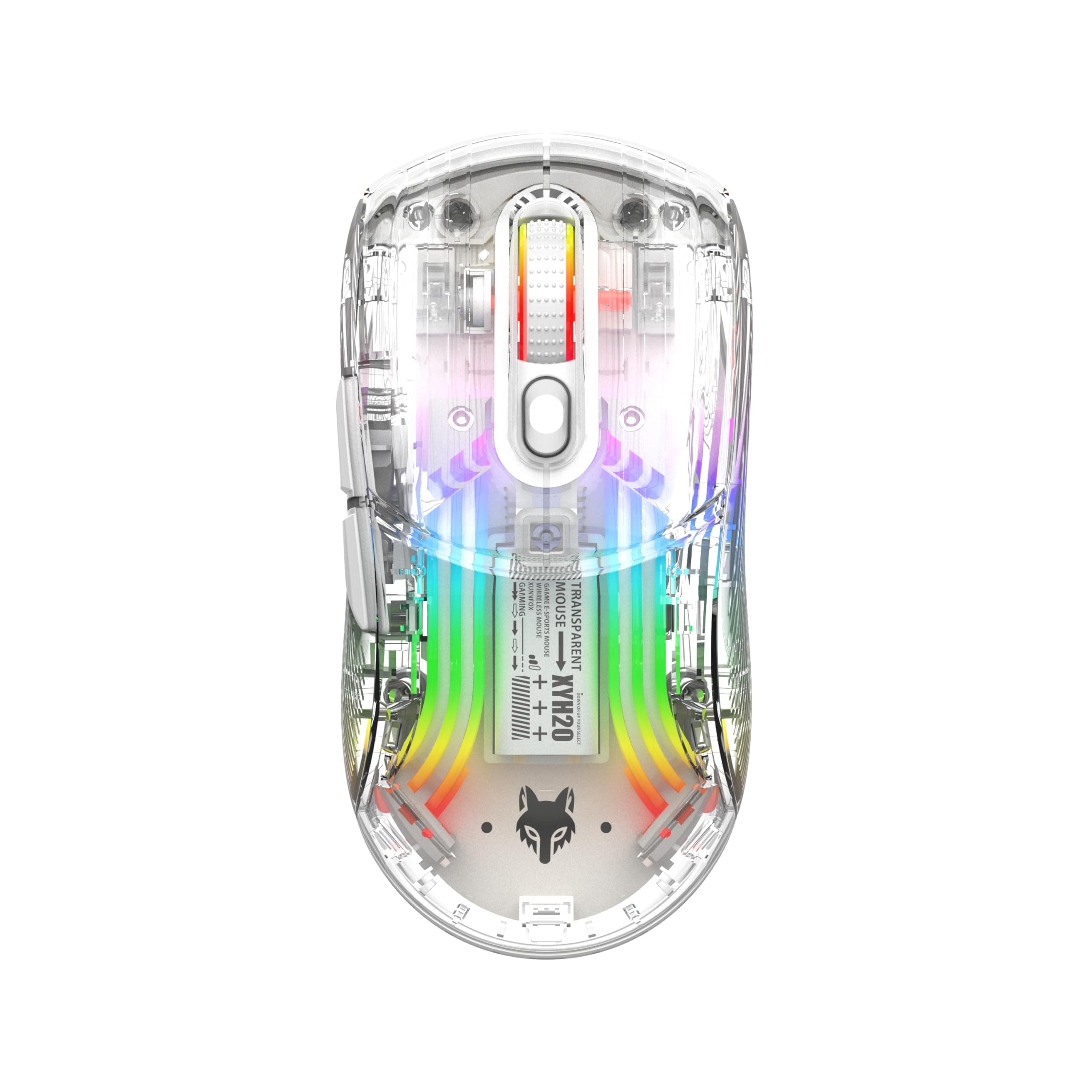 Bluetooth Wireless Mouse, Transparent RGB Mechanical Dual Mode Gaming Mouse, A Must-Have Cool USB Computer Mouse for Gaming and Esports